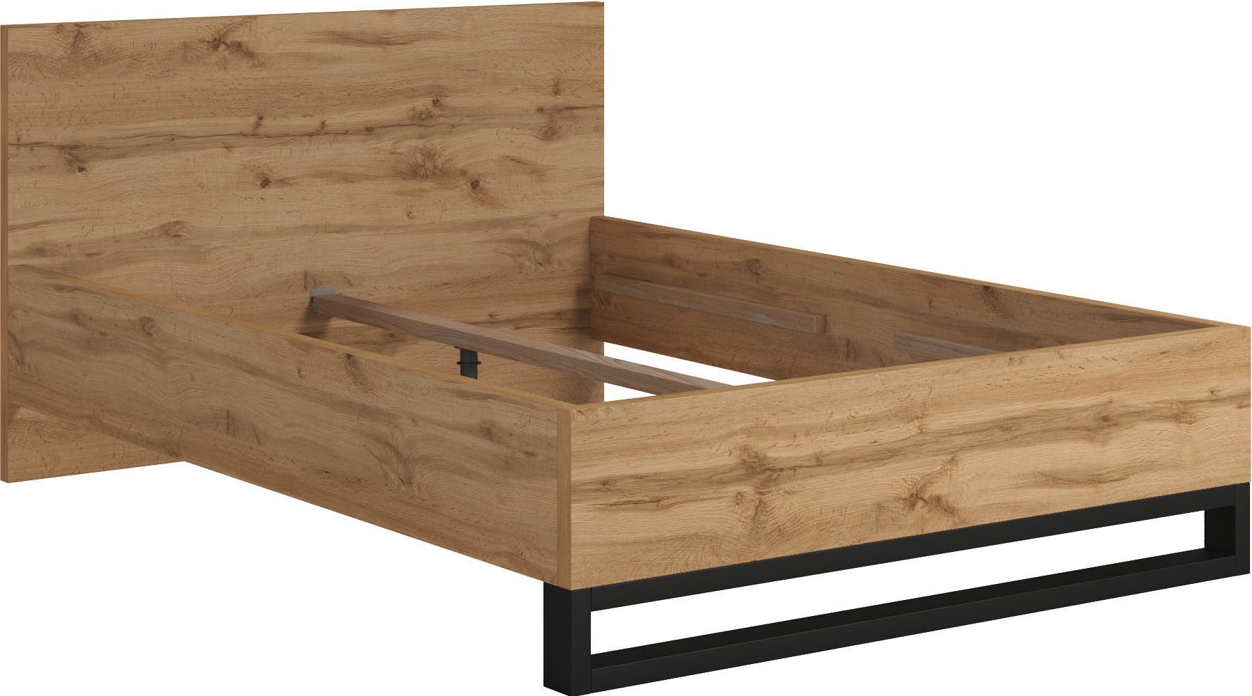 Home affaire Bett Bronne, TOPESELLER! Industrial Design (In den Breiten 140cm, 160cm und 180cm), mit Kufen in Metalloptik, FSC-zertifiziert, Made in EU