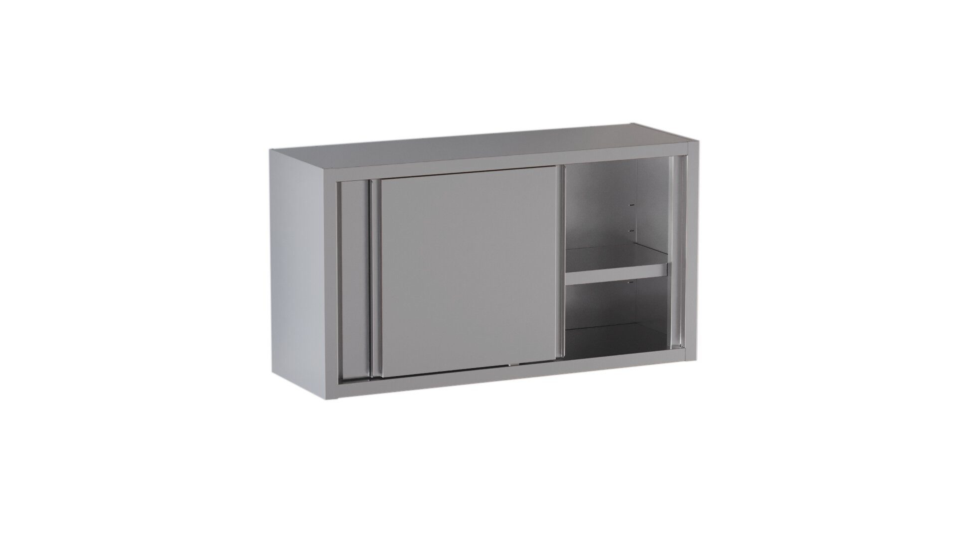 GastroHero Wandhängeschrank Hängeschrank Edelstahl Küche 120 cm vormontiert Wandhängeschrank