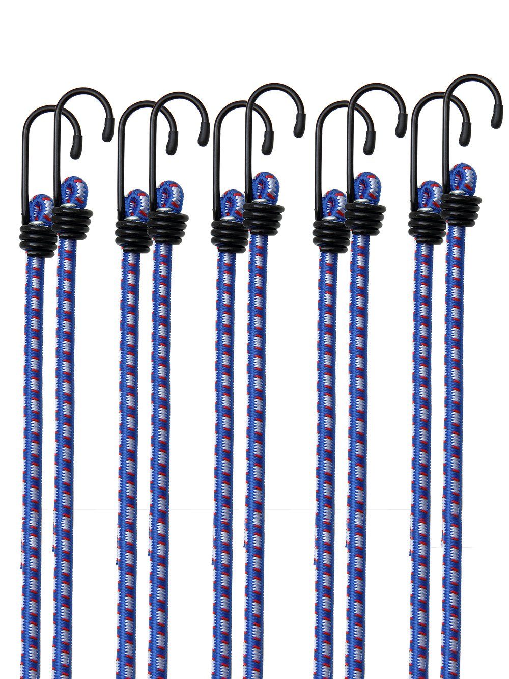 monzana Spanngurt (10-St) 10x Spanngummi Set Metallhaken 30,5cm Expander Gepäckspanner