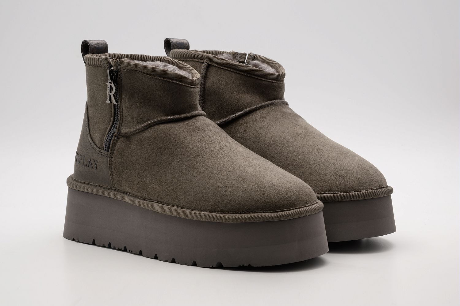 Replay CHIC ZIP Winterboots Plateauboots, Stiefelette mit Anziehlasche und Reißverschluss