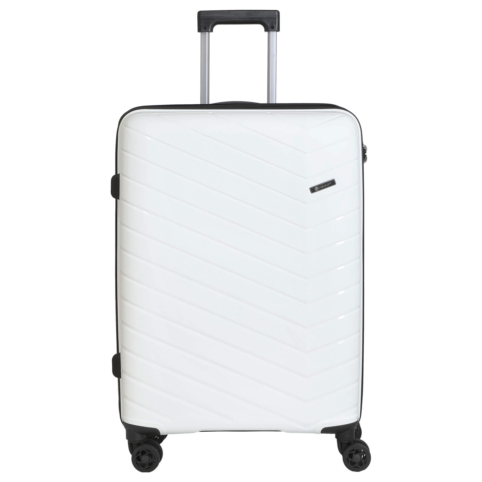 CHECK.IN® Koffer Orlando - 4-Rollen-Trolley 67 cm (weiß), 4 Rollen