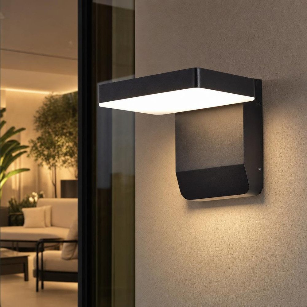 V-TAC LED Wandstrahler, Warmweiß, LED Wandlampe Außen Wandleuchte schwarz Hoflampe beweglich H 17,8 cm