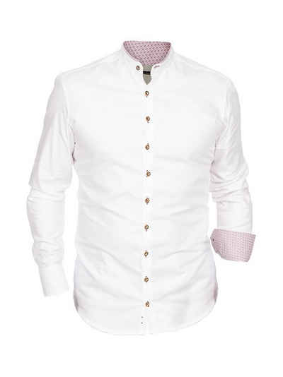 Gipfelstürmer Trachtenhemd Hemd Stehkragen 420004-3829-138 weiß hochrot (Slim