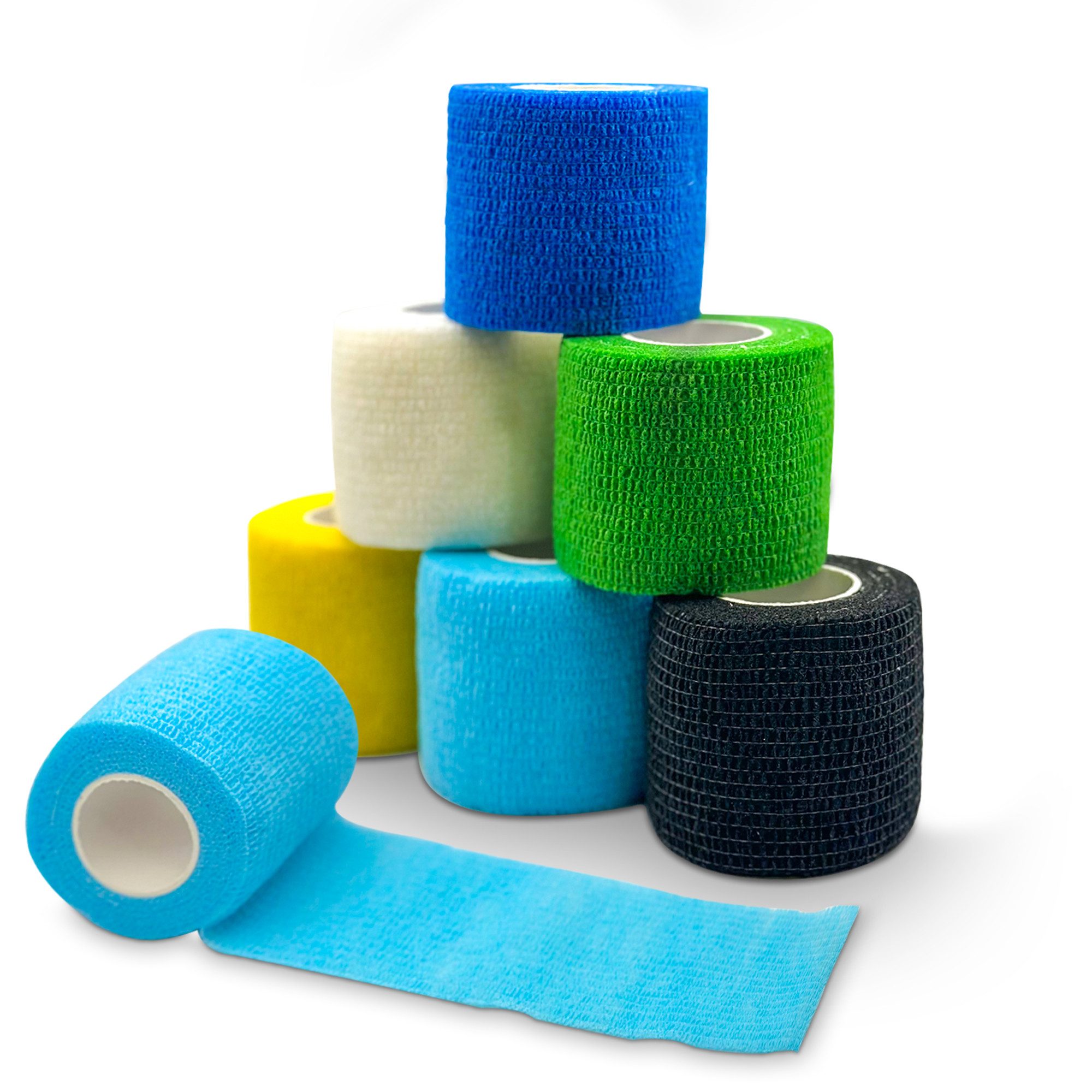 Petsation Bandage selbstklebender Verband farbig 6 Stück 5cm x 4,5m, Selbstklebend