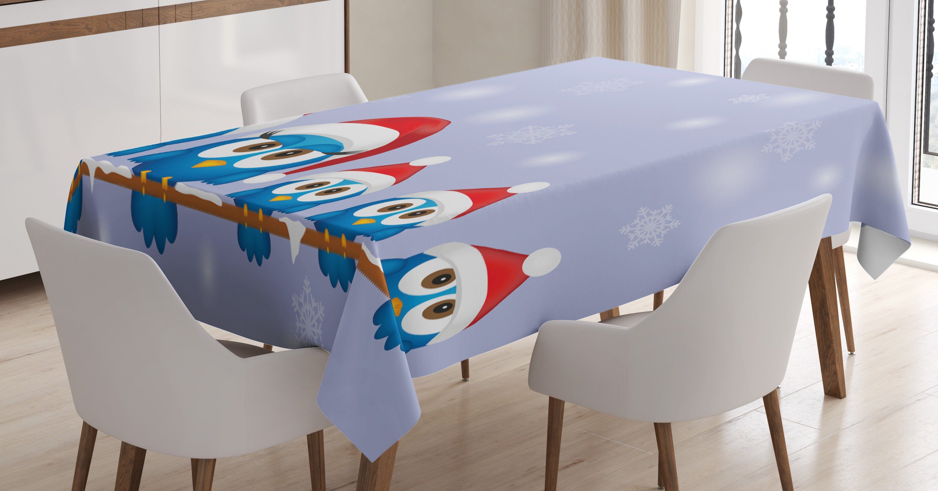 Tischdecke Für Abakuhaus Sankt-Hüte Waschbar Vögel Außen geeignet Farbfest Weihnachten den Fun Klare Farben, Bereich