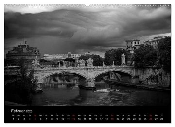 CALVENDO Wandkalender ROM - Ansichten in Schwarz und Weiß (Premium, hochwertiger DIN A2 Wandkalender 2023, Kunstdruck in Hochglanz)