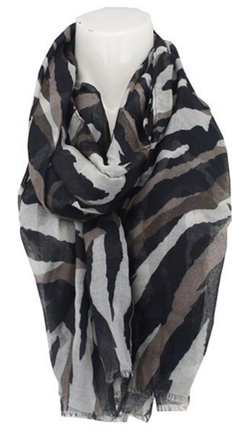 chic4home Schal Dreamy Flair, (1-St. 1-teilig), sommerlicher Damen Schal Tigerlook 80x180cm