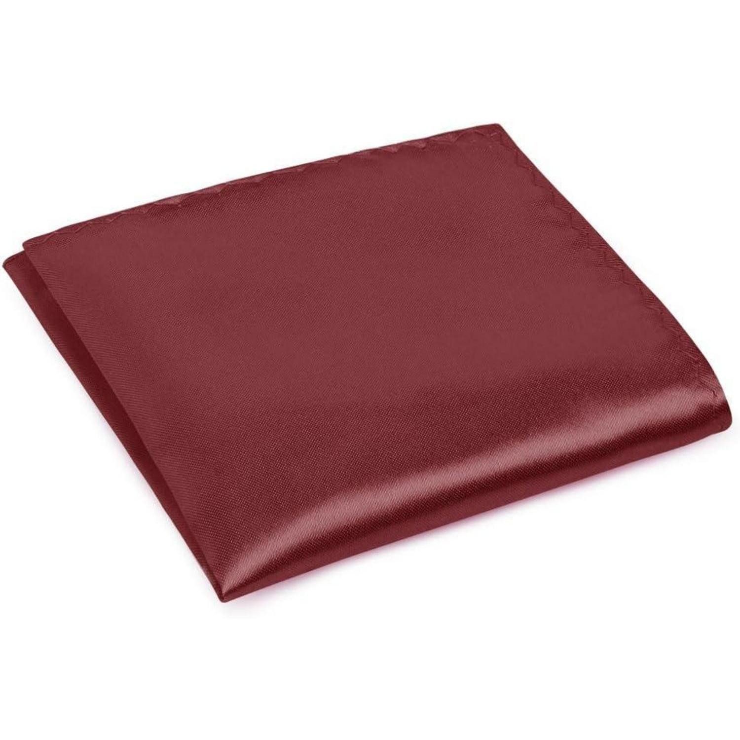 LuxusKollektion Krawatte Einstecktuch Herren Pochette Stecktuch Halter #A-30 x 30 cm (Rotwein)