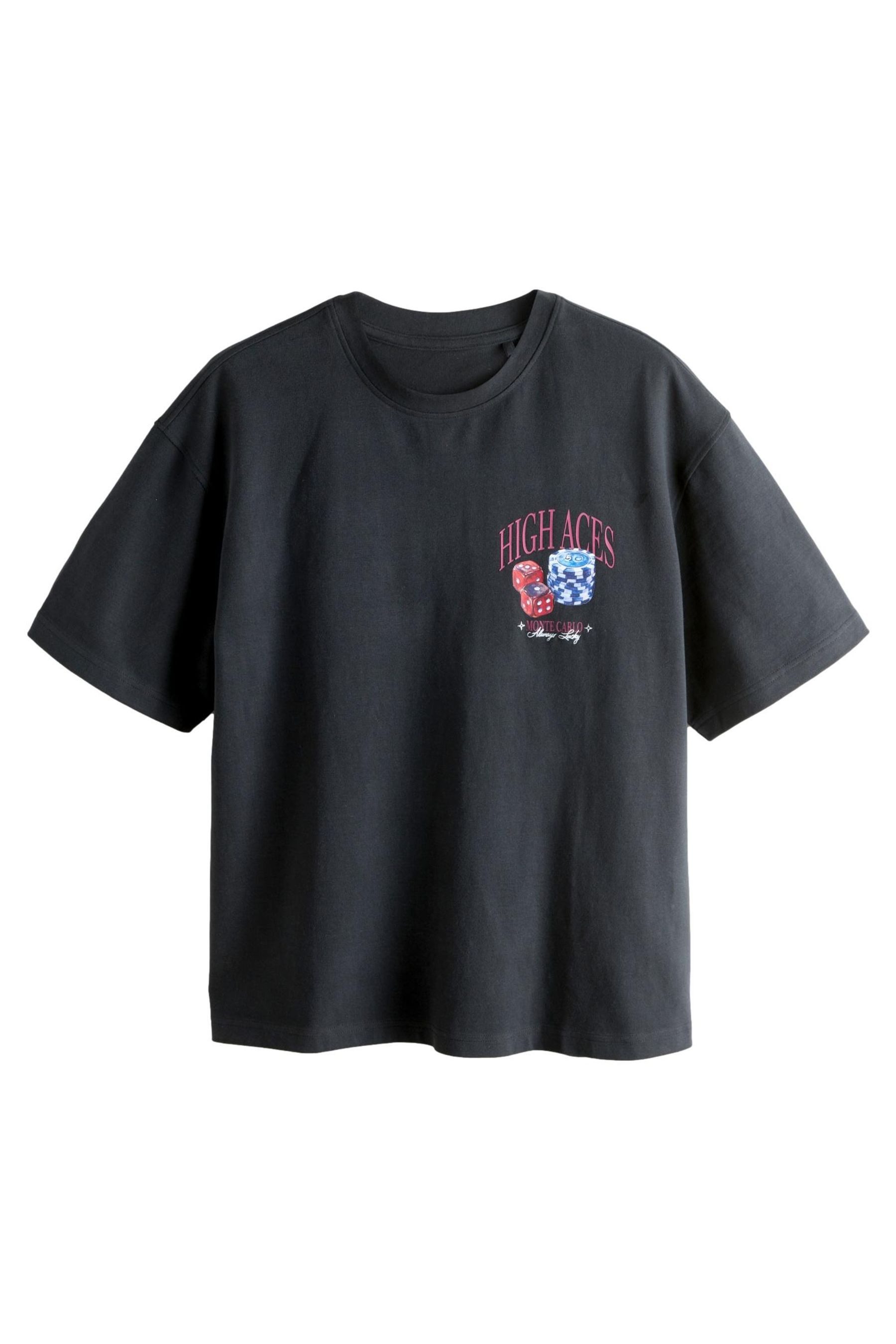Next Print-Shirt Schweres, kastiges T-Shirt mit Grafik-Print (1-tlg)