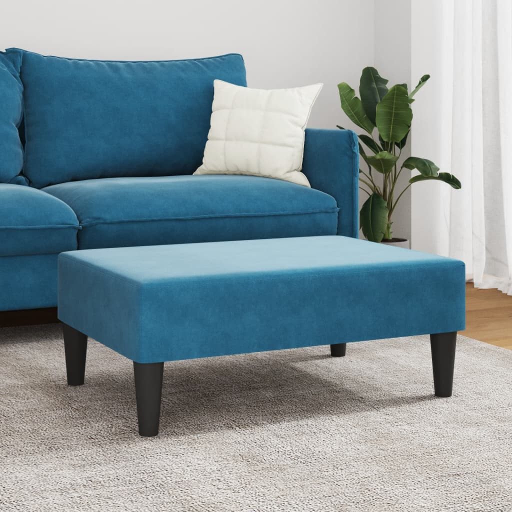 vidaXL Polsterhocker Fußhocker Blau 77x55x31 cm günstig online kaufen