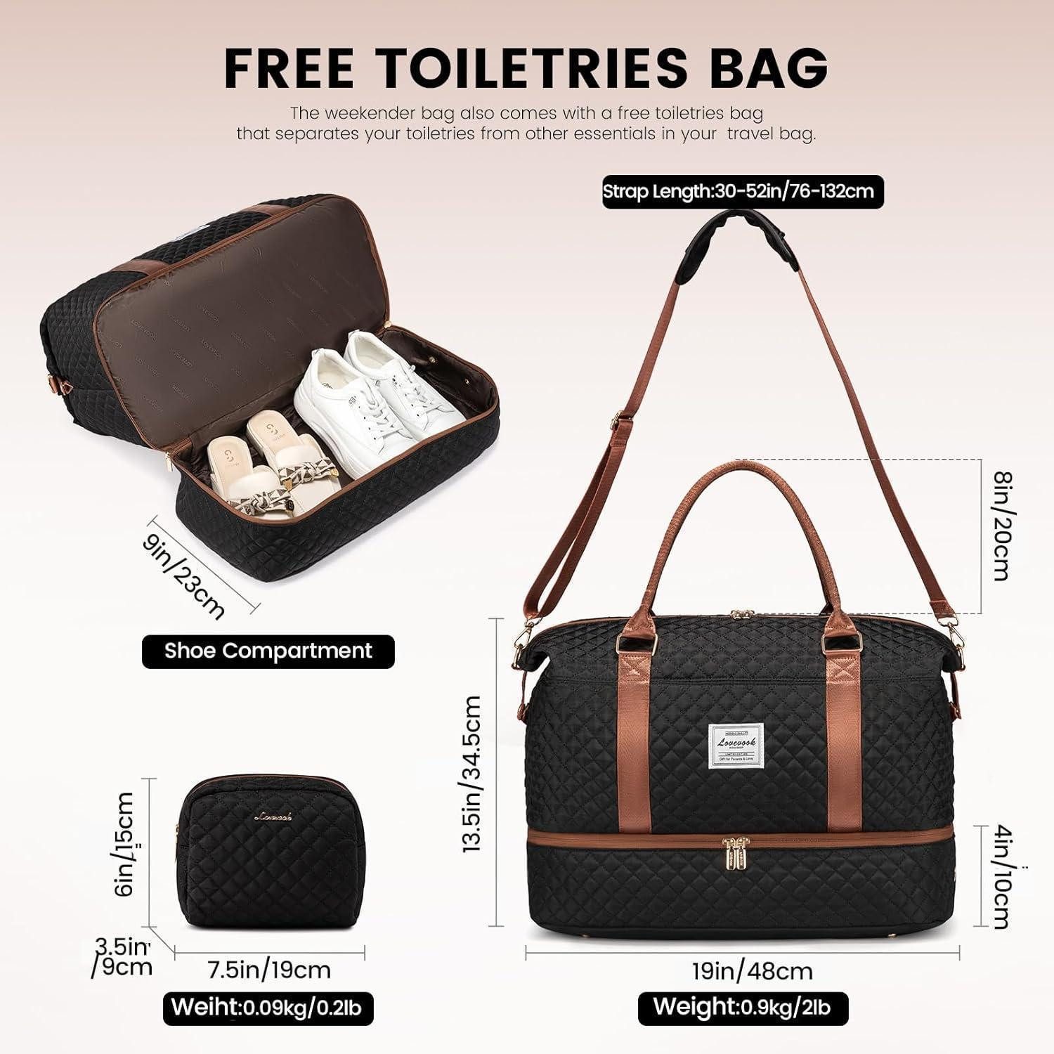 LuxusKollektion Reisetasche Reisetasche Damen Sporttasche Groß mit Schuhfach Nassfach Weekender