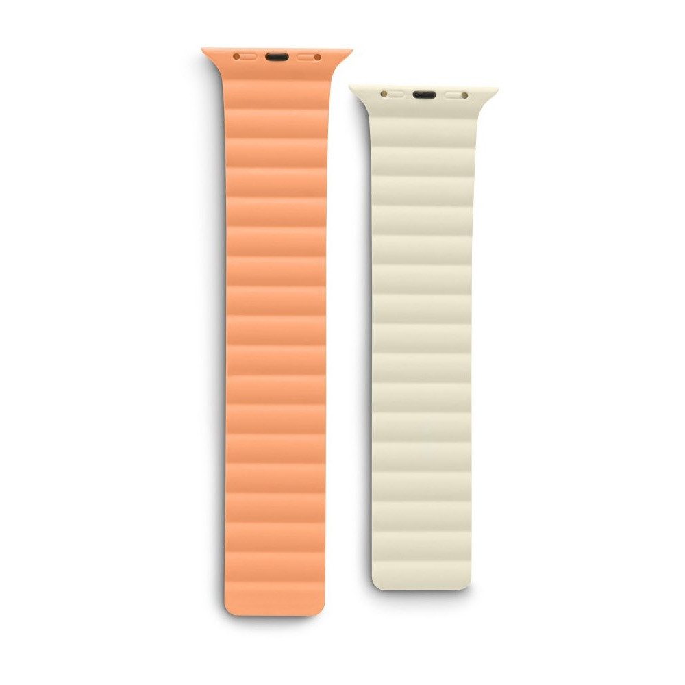 Hama Hama Magnetarmband für Apple Watch 38/40/41mm. Smartwatch, Kompatibel mit Apple Watch 38/40/41mm, Farbe: orange/beige, Hochwertiges Material für Komfort