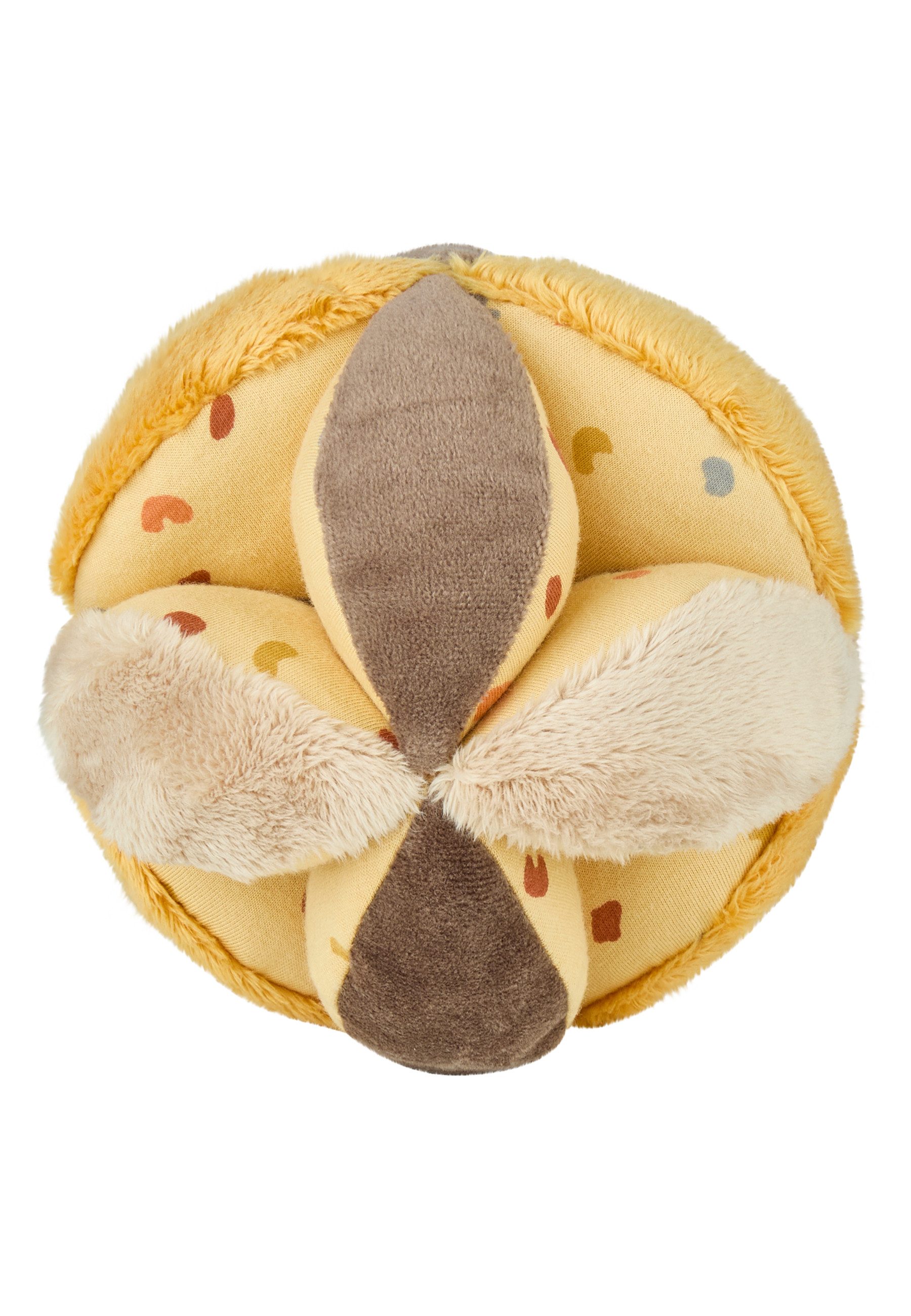Sterntaler® Spielball Stoffball LÖWE Leo (1-St), weich, wattiert, Knisterpapier, Quietsche, Rassel, griffiges Design