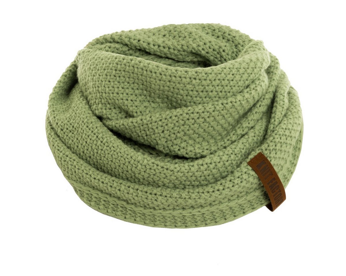 Knit Factory Strickschal Coco Loop Schal Sage Green One Size, (Set, 1-St. Spar-Set), Schal Damen Herren set loop tücher schals winter Strick Mode herbst