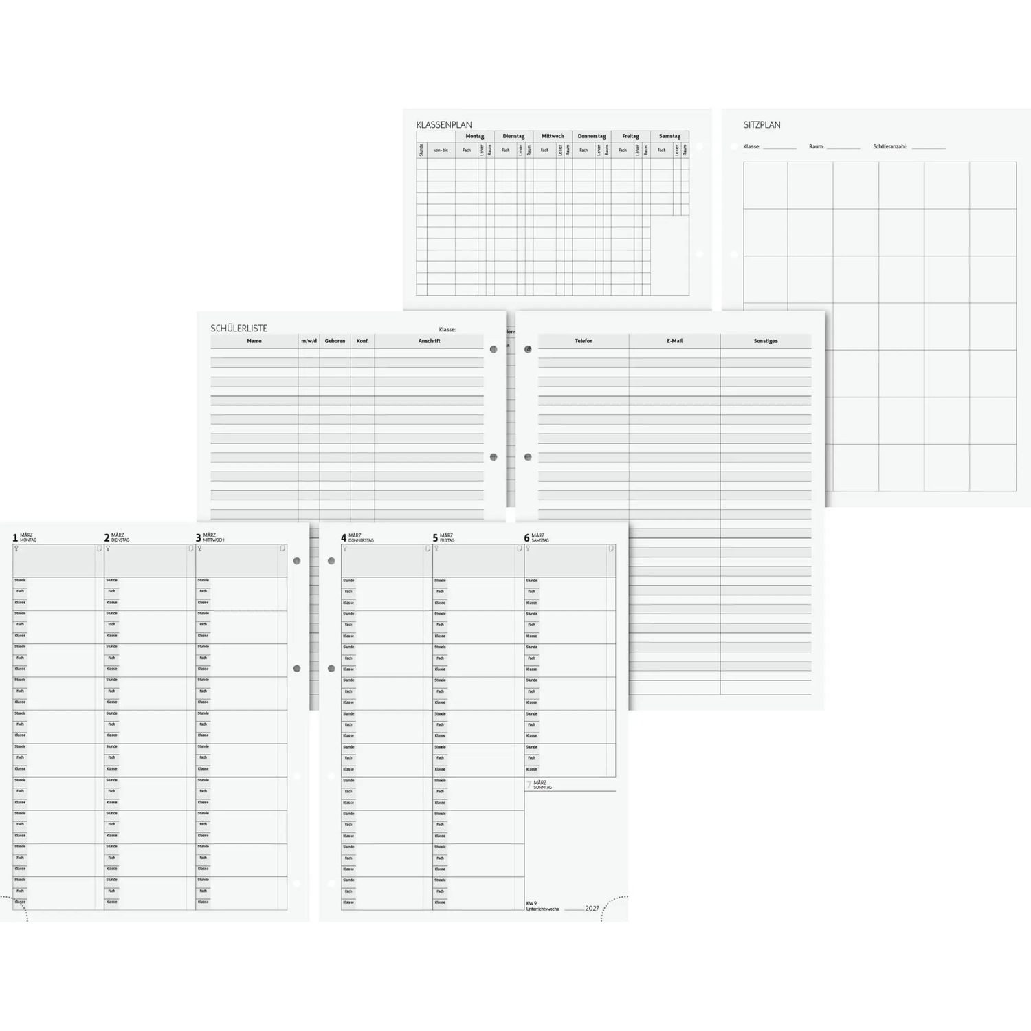 Baier & Schneider Lehrerkalender Wochen-Ersatzkalendarium 2026/2027, 230×297 mm