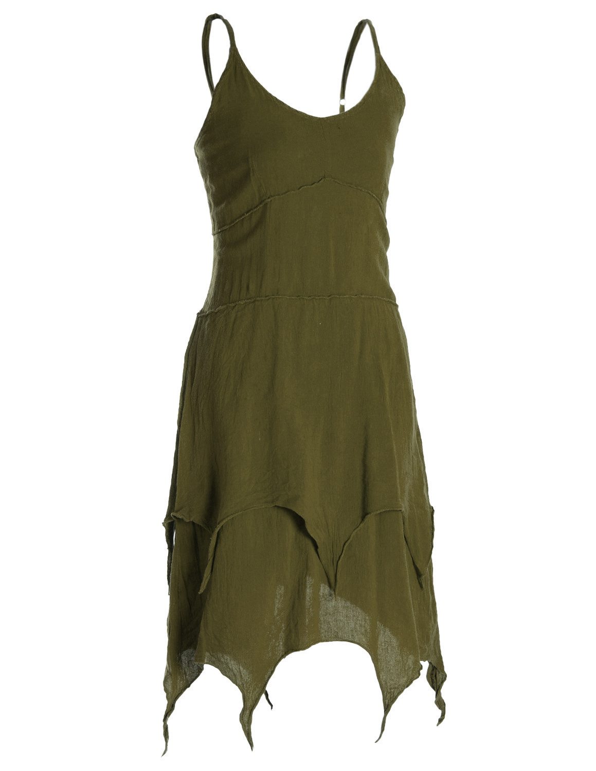 Vishes Zipfelkleid Sommerkleid Lagenlook Baumwolle Spaghettiträger Alternative Mode, Boho, Hippie, Ethno, Festival – Bild 4 von 4