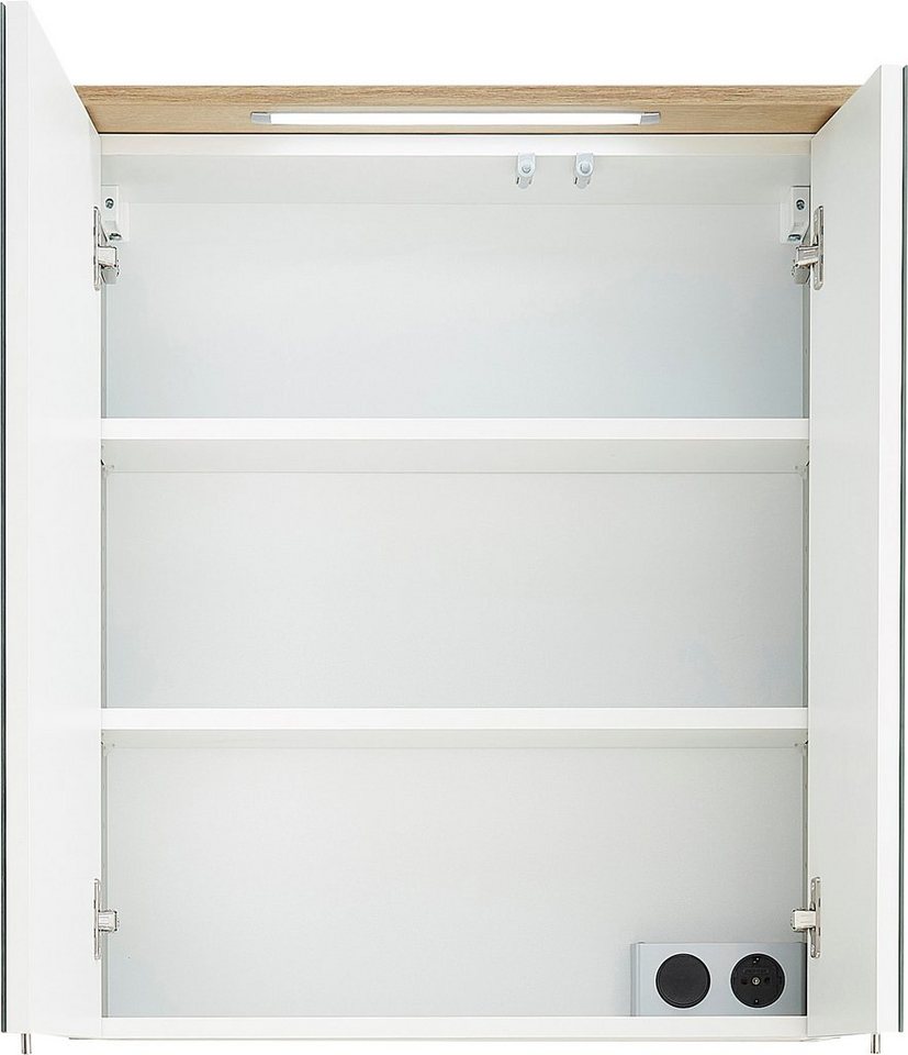 PELIPAL Spiegelschrank »Quickset 963« Breite 60 cm, 2-türig, eingelassene LED-Beleuchtung, Schalter-/Steckdosenbox, Türdämpfer-kaufen