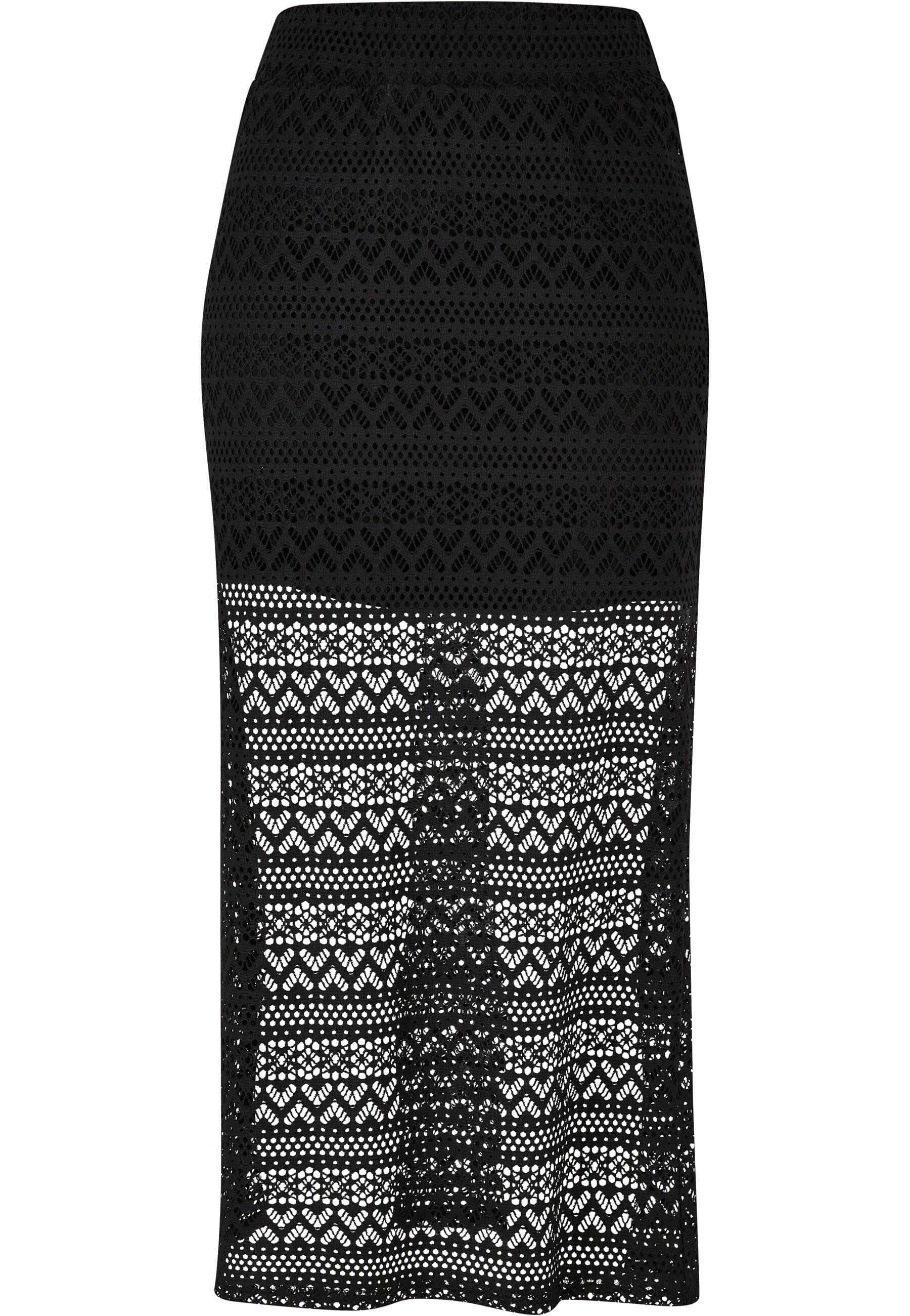 Jerseyrock Urban Classics Damen Ladies Stretch Crochet Lace Midi Skirt