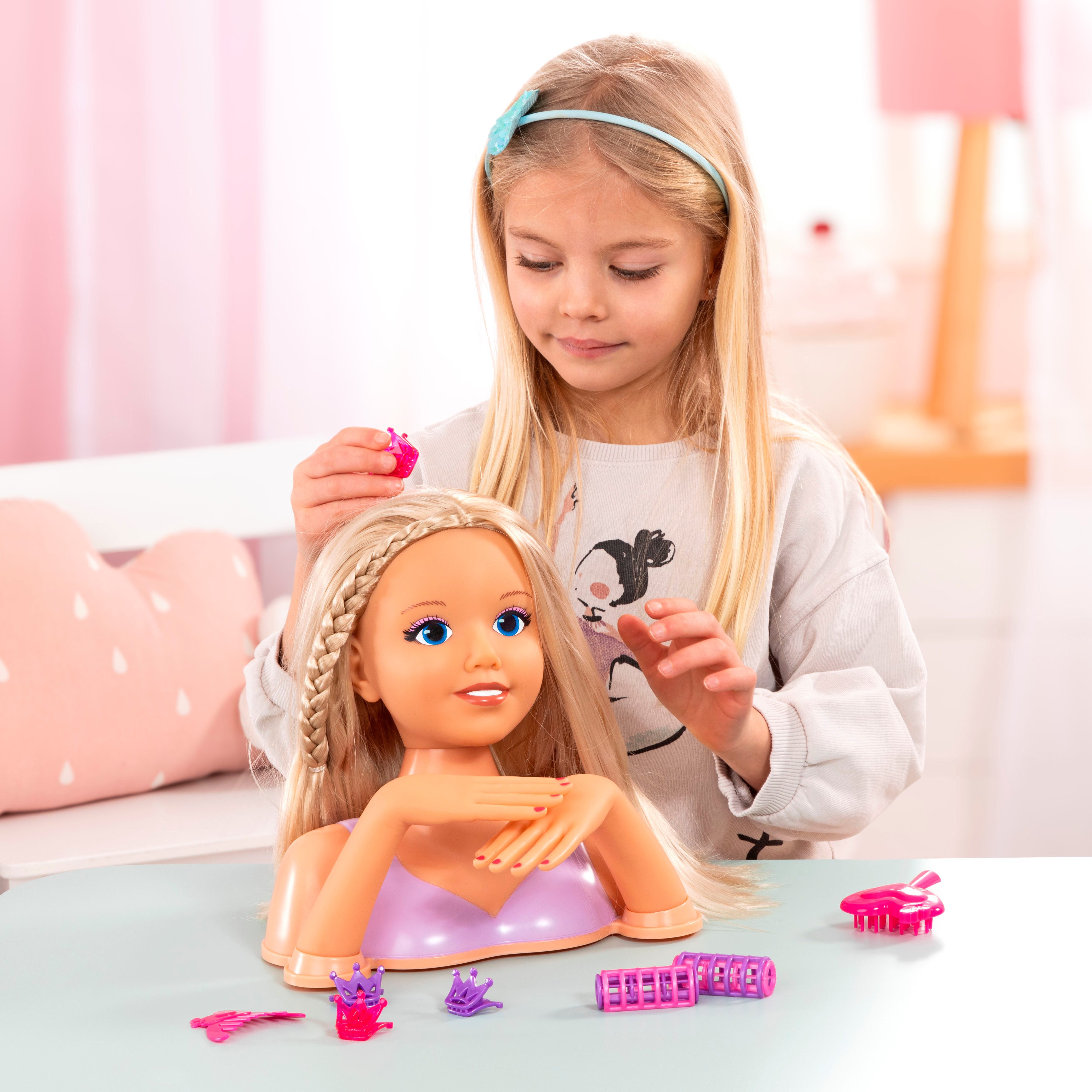 Bayer Frisier- & Schminkkopf Frisierkopf mit Kosmetik, mit Kosmetik und beweglichen Händen