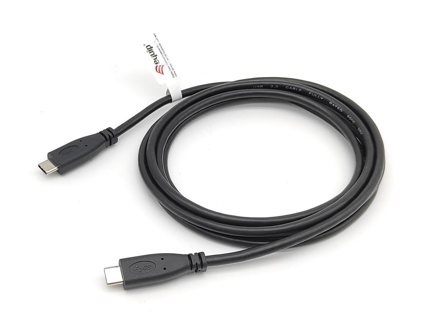 Equip 128892 Cavo USB 2.0 C-to-C Ad Angolo 90°, 2 Metri, Ricarica PD 100W, Nero