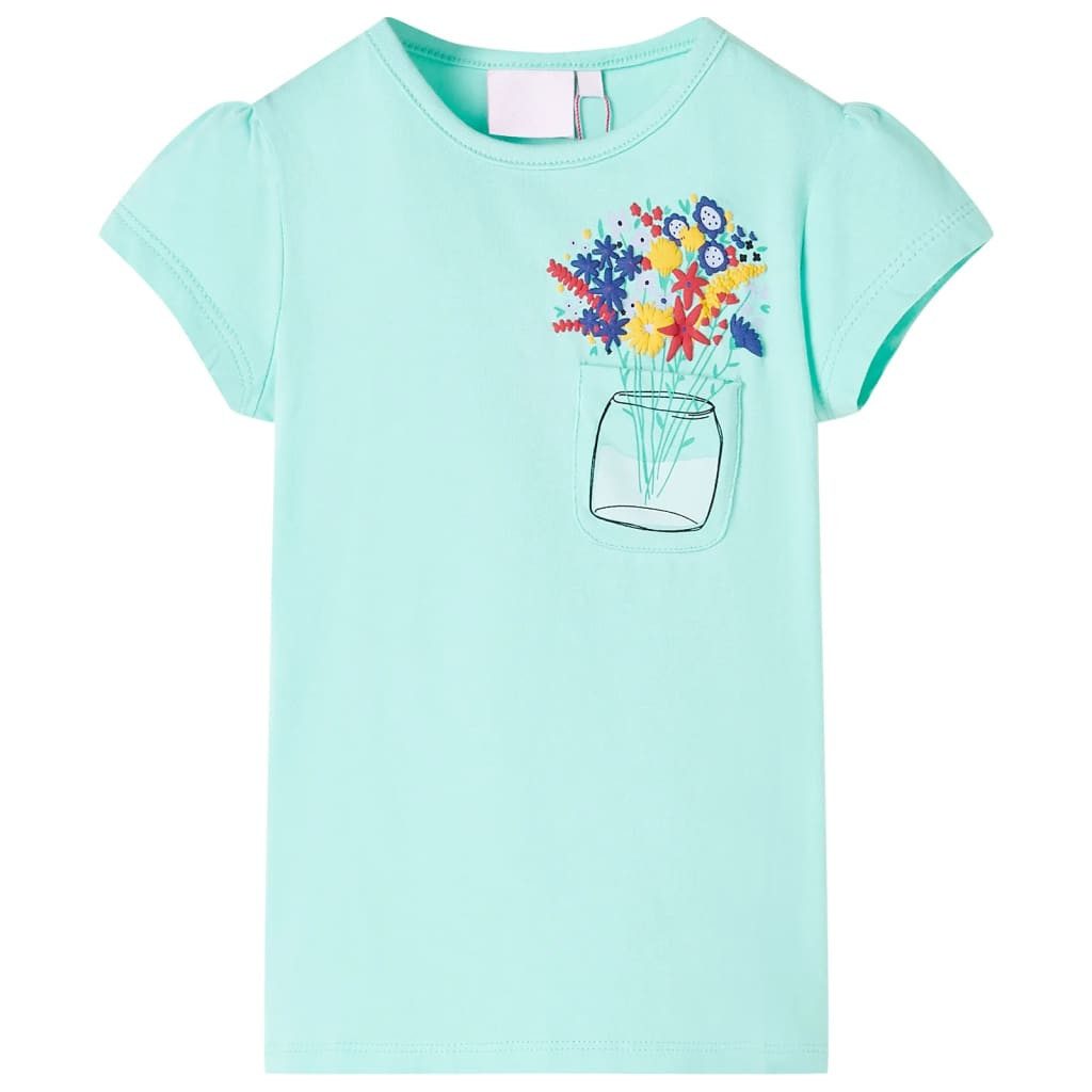 T-Shirt Kinder-T-Shirt Helles Minzgrün 128