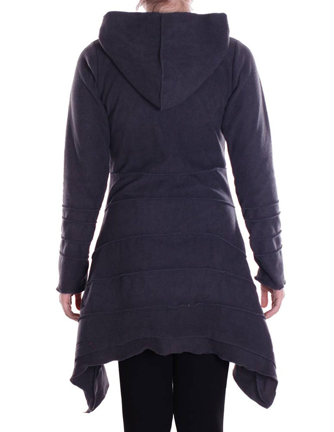 Vishes Kapuzenfleecejacke Damen Kapuzenjacke lang Elfen Zipfel-Jacke Fleece günstig online kaufen