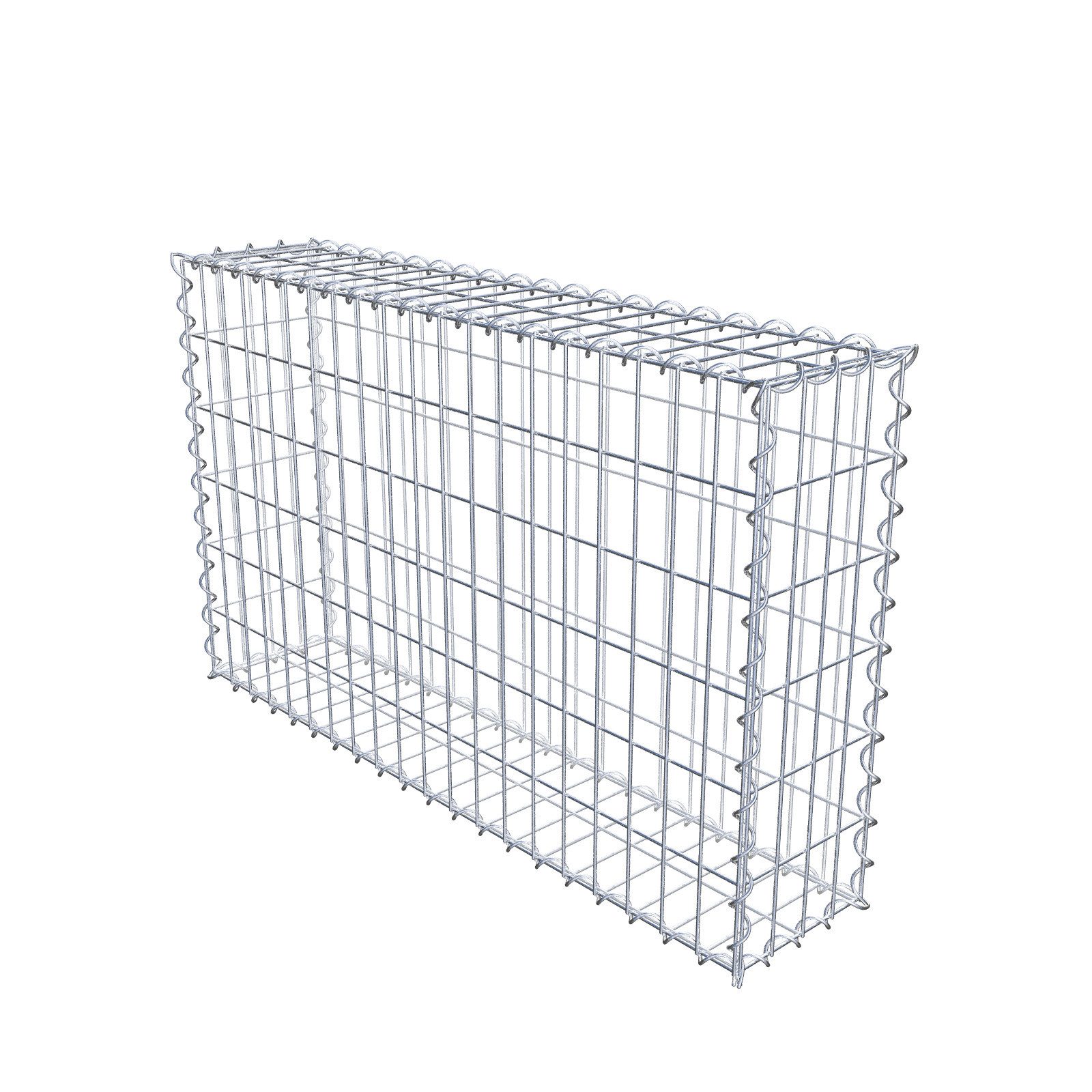 Gabiona Gabionenzaun Gabione 100 cm x 60 cm x 20 cm (L x H x T), Maschenweite 5 cm x 10, (Gabione 100 cm x 60 cm x 20 cm (L x H x T), Maschenweite 5 cm x 10 cm, Spirale, 4 mm)