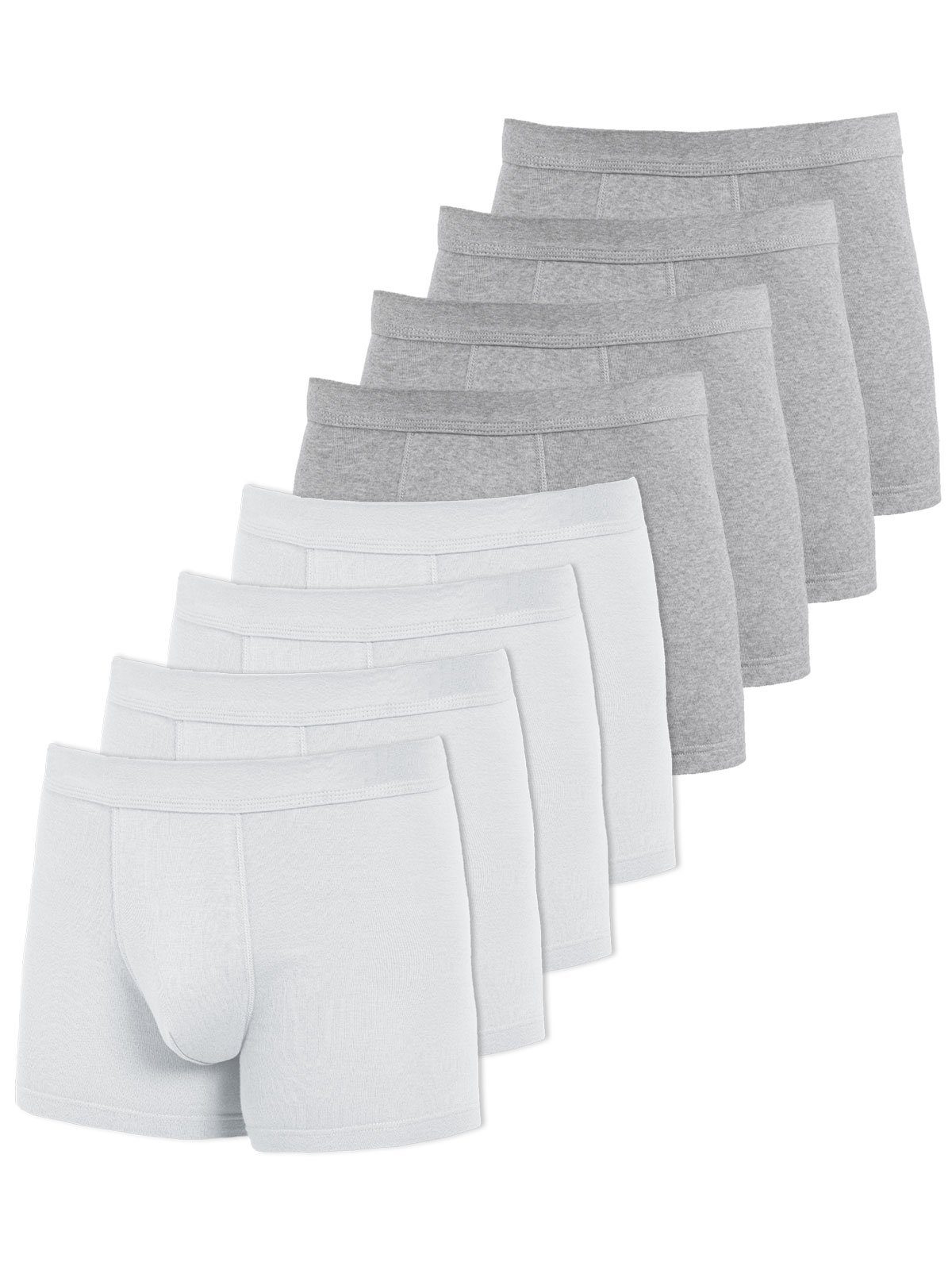 KUMPF Retro Pants 8er Sparpack Herren Pants Bio Cotton (Spar-Set, 8-St) - weiss steingrau-melange