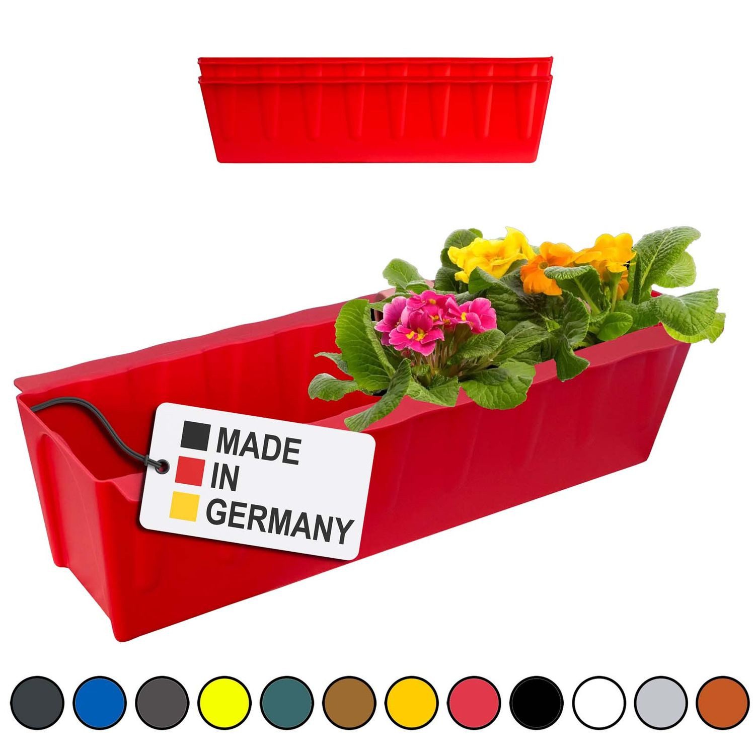 BURI Blumenkasten Blumenkasten Europaletten 2er-Set Rot Pflanzkasten Balkonkasten