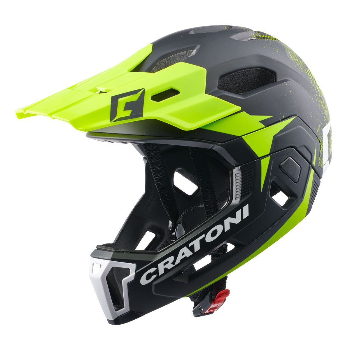 Fahrradhelm C-Maniac 2.0 MX (Full Protection) matt schwarz/limegrün