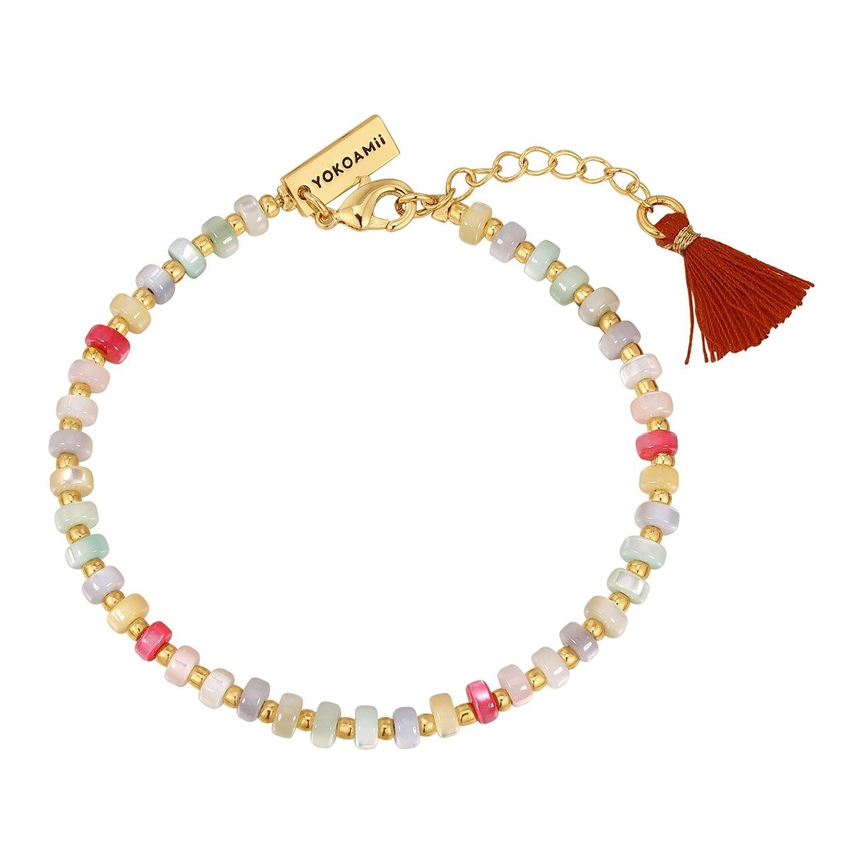 Yokoamii Perlenarmband multicolor, mit Muschelkernperle