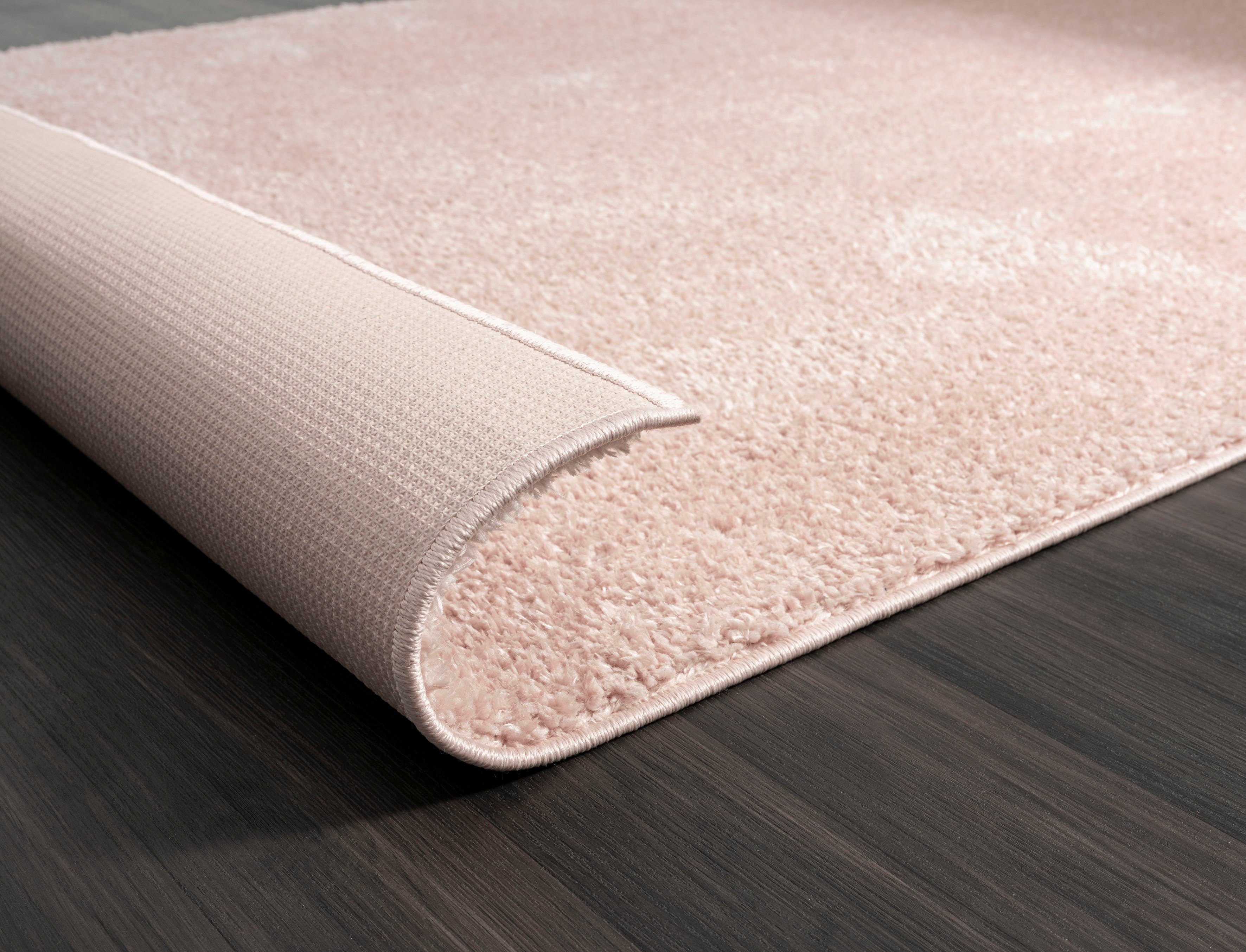 Hochflor-Teppich Andor, my home, rechteckig, 25 pink Mikrofaser, Anti-Rutsch-Unterseite mit mm, Höhe: weiche Haptik