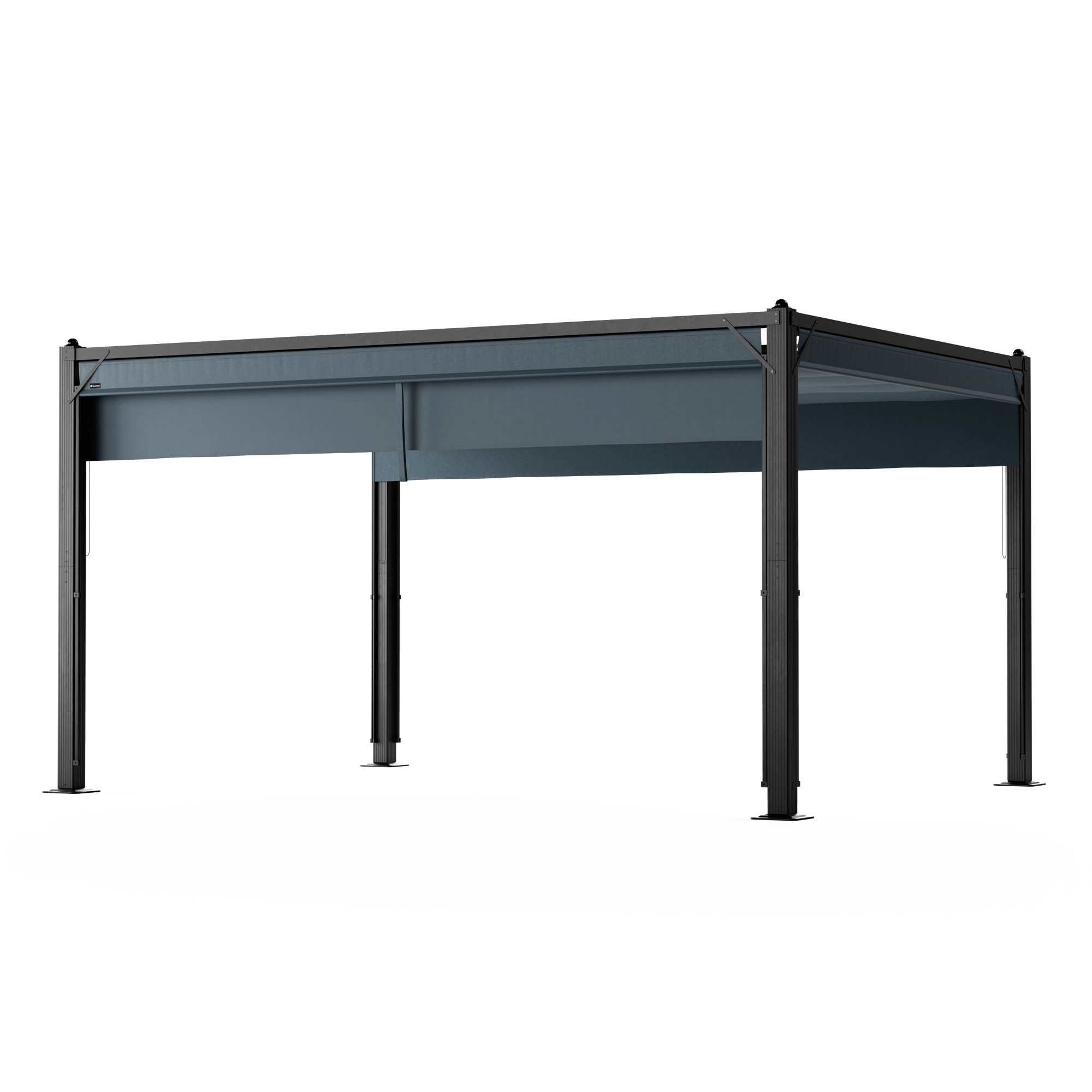 blumfeldt Pavillon Pantheon Cortina, (3x4m mit Seitenwänden), Gartenpavillon Outdoor Garten mit 4 Seiten Aluminium 227x300x400 cm