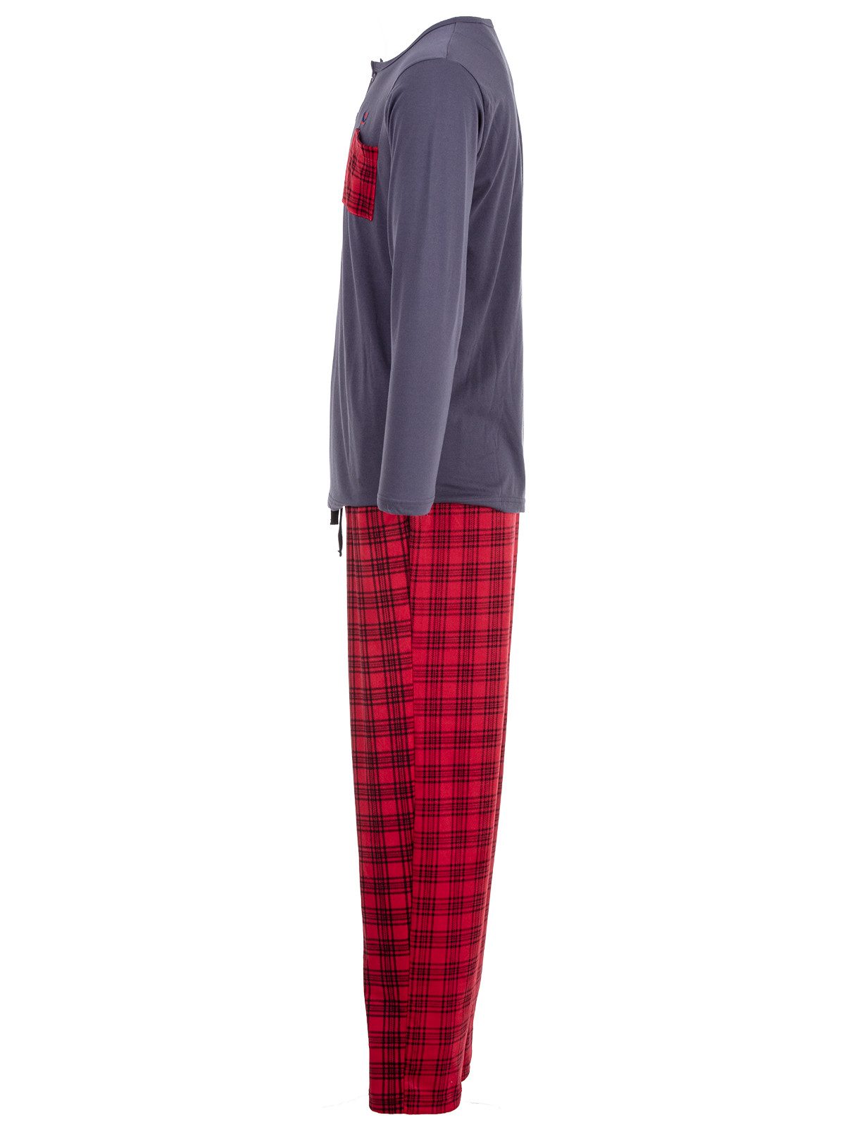 Henry Terre Pyjama Pyjama Set Langarm - Carlo mit Velour