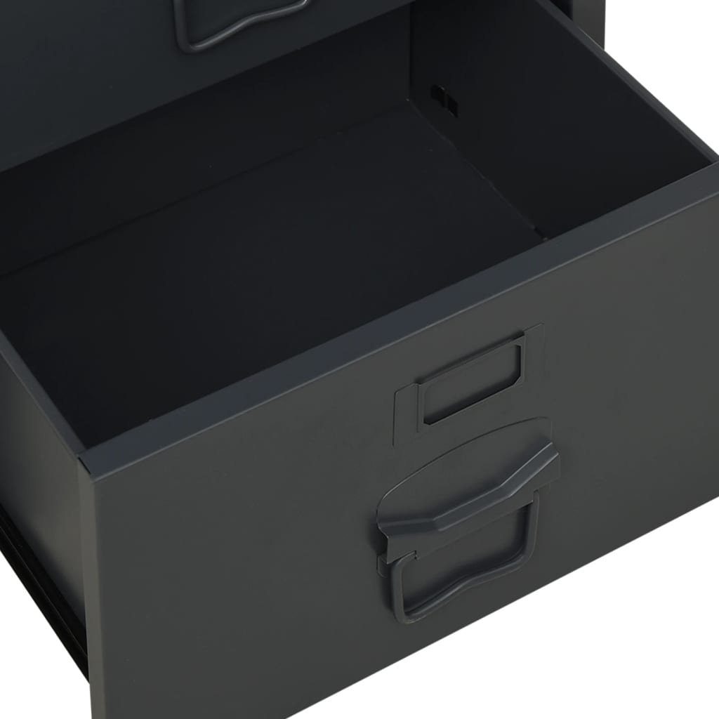 furnicato Schreibtisch cm Industrie-Stil 105x52x75 Schubladen Anthrazit