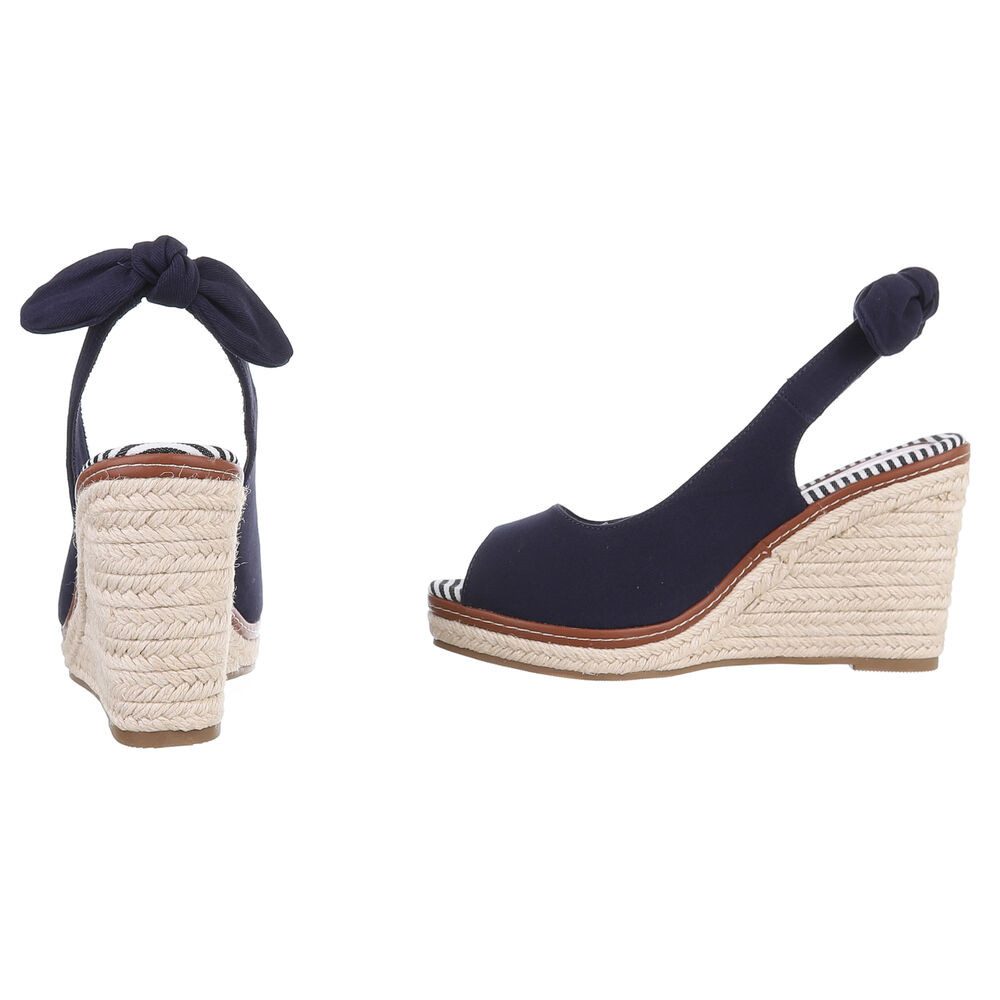 Ital-Design Stylische Wedges mit Komfort und Stil Peeptoepumps (89322673) Keilabsatz/Wedge Keilsandaletten in Dunkelblau – Bild 5 von 5