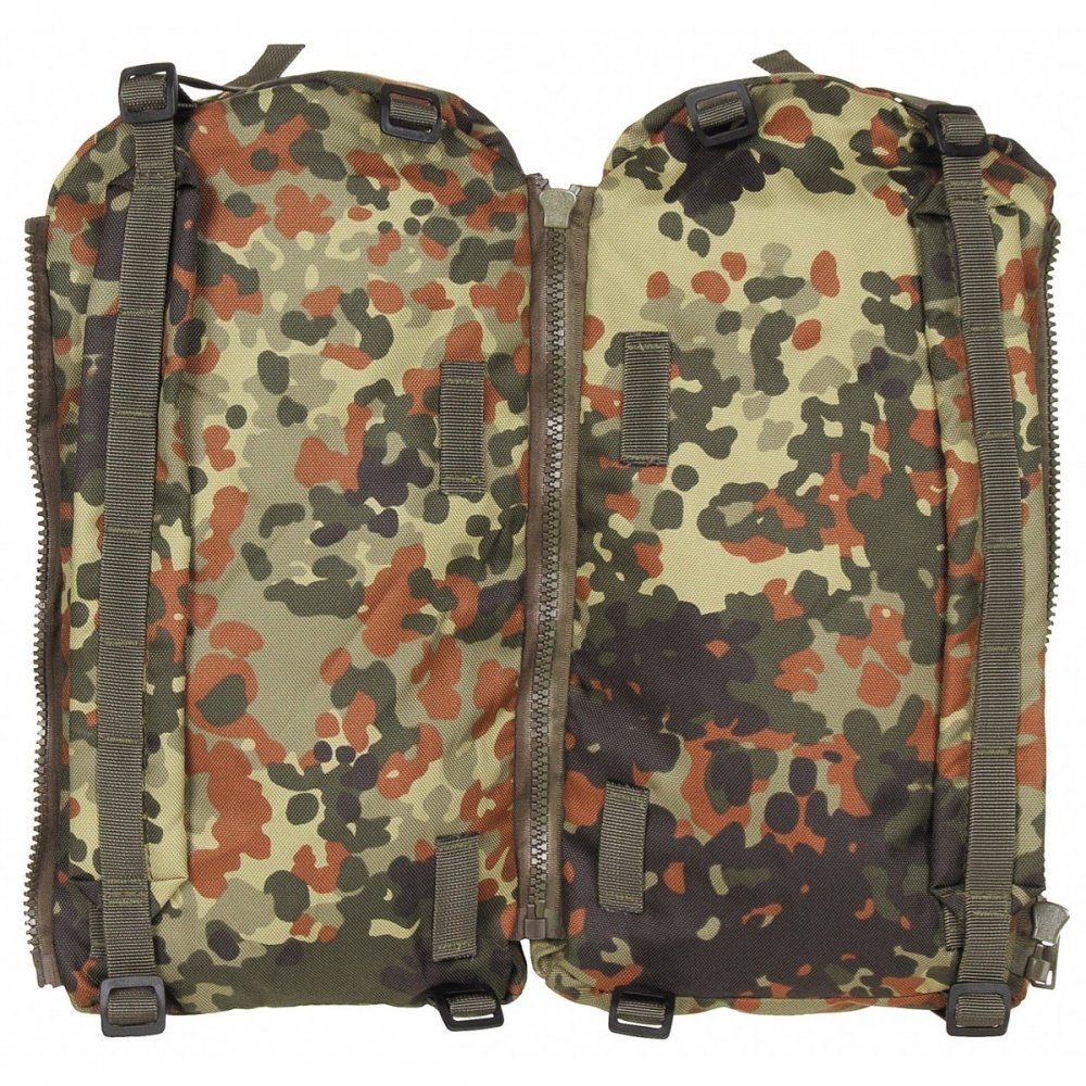 Trekkingrucksack 2 Seitentaschen, Seitentaschen (Daypacks) abnehmbare MFH Rucksack,"Alpin110",flecktarn, 2 abnehmbare