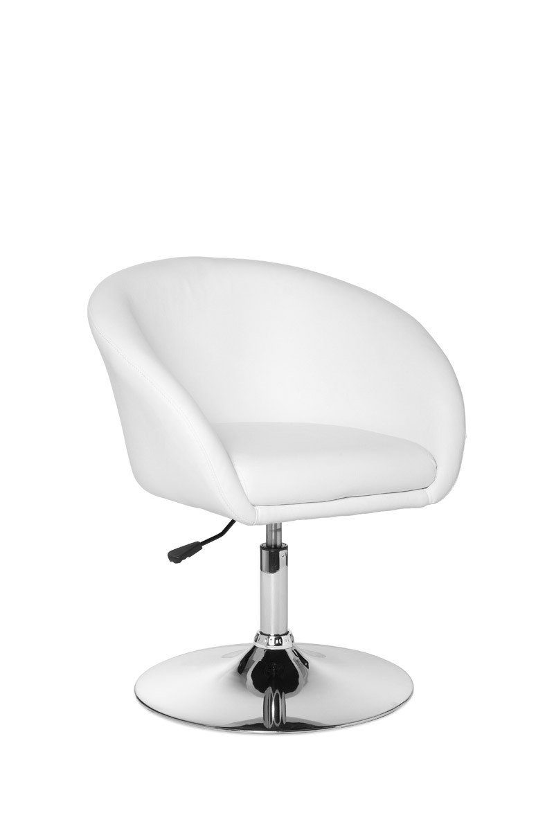 KADIMA DESIGN Loungesessel LIFT Chill-Sessel - Retro-Stil mit verstellbarer Sitzhöhe, Armlehnen, Drehbar, Höhenverstellbar Weiß | Weiß | Weiß