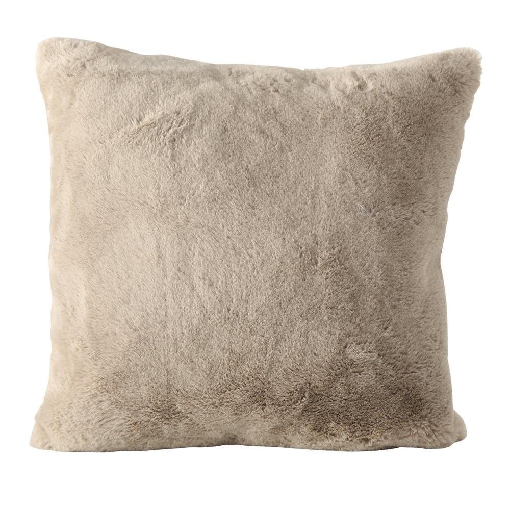 BOLTZE Dekokissen Storan, Beige, 45 x 45 cm, Plüsch, Polyester, Reißverschluss