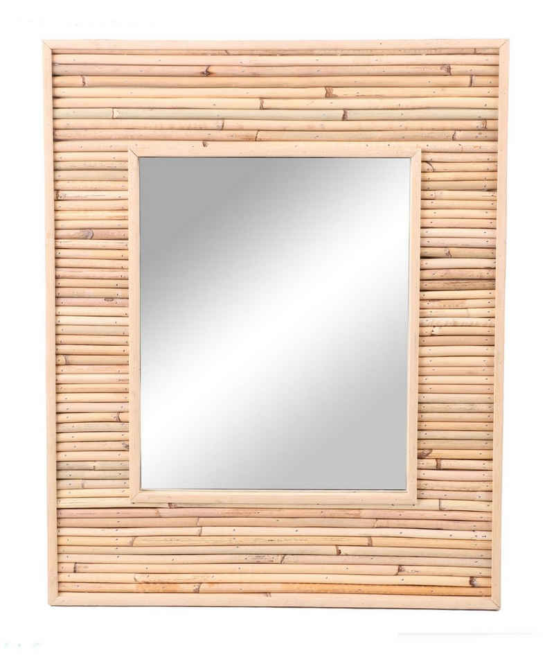 Spetebo Настінне дзеркало Bambus Настінне дзеркало rechteckig - 55 x 45 cm - Natur