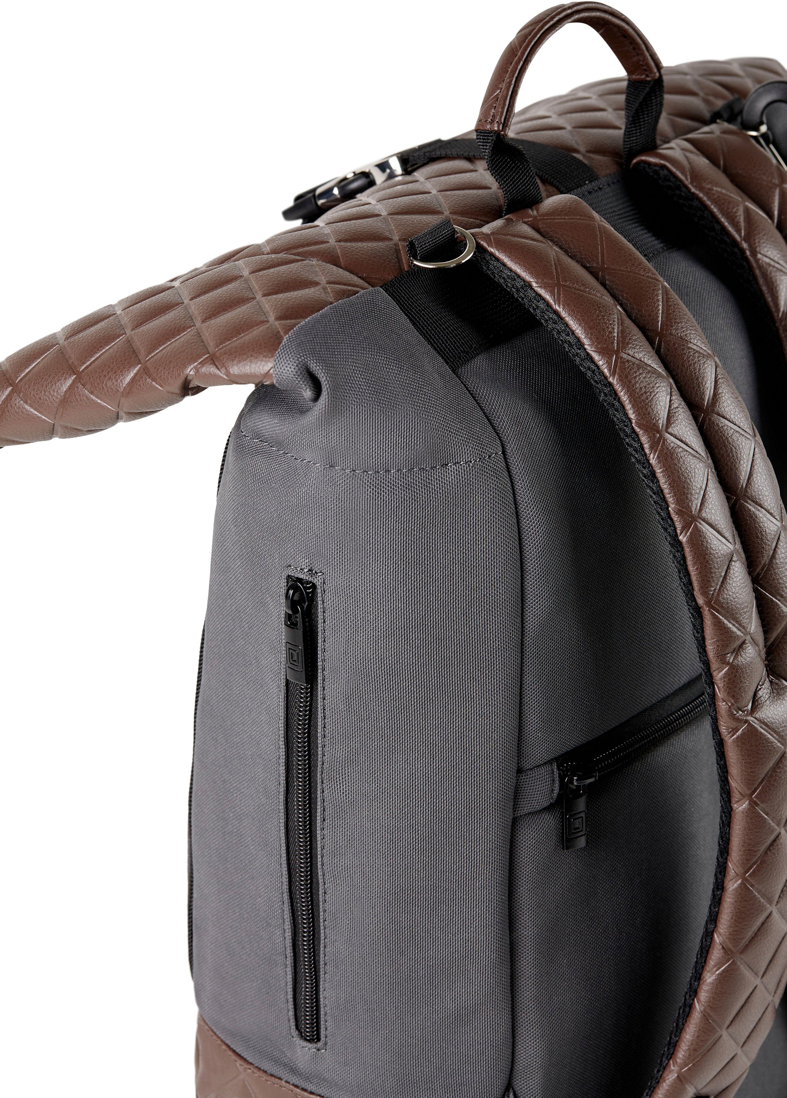 Moon Rolltop und Wickelunterlage anthrazit Geldbeutel Premium, mit Wickelrucksack