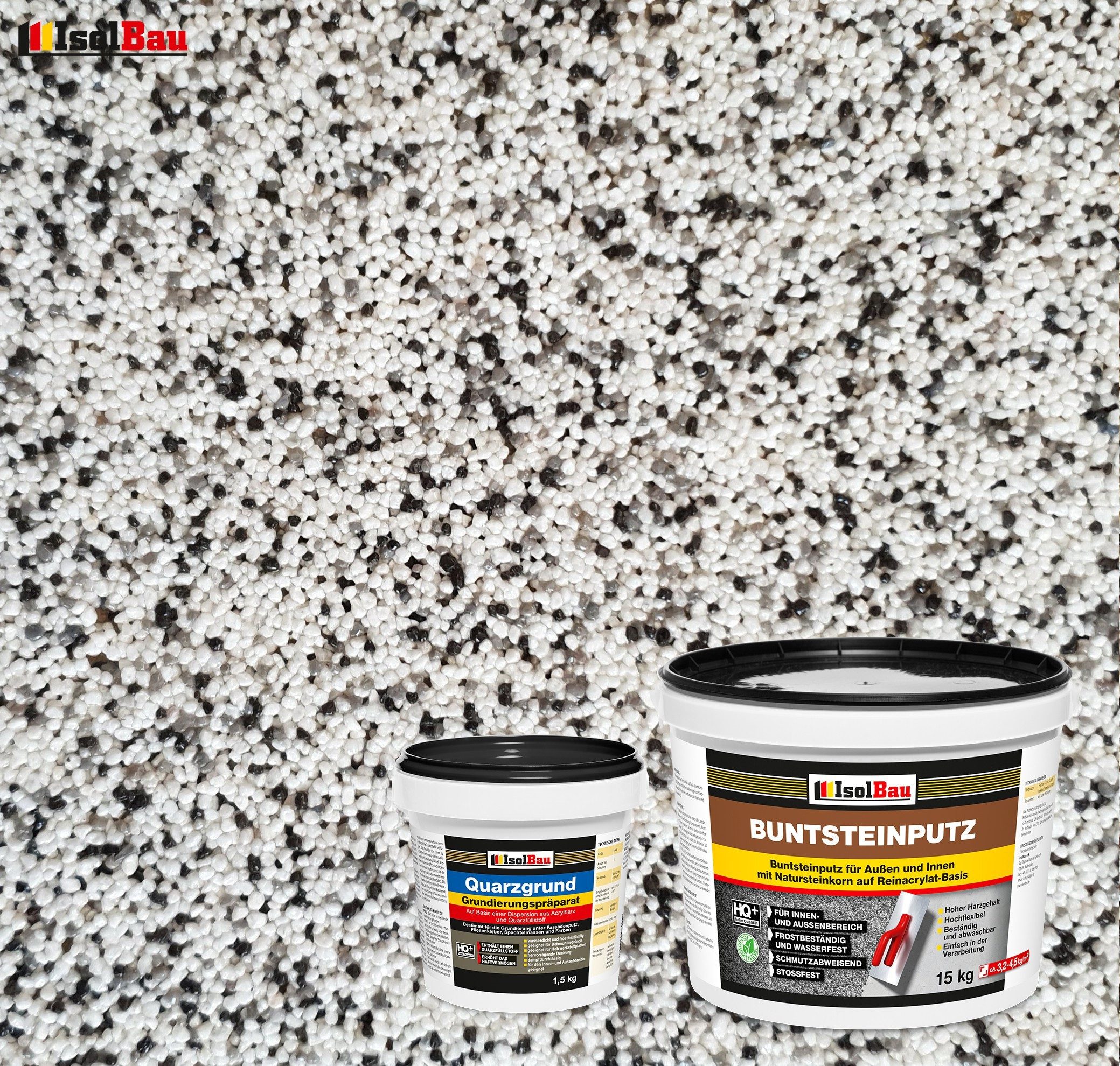 None Gipsputz Set Mosaikputz 15 kg Buntsteinputz BP10 Fertigputz + Quarzgru günstig online kaufen