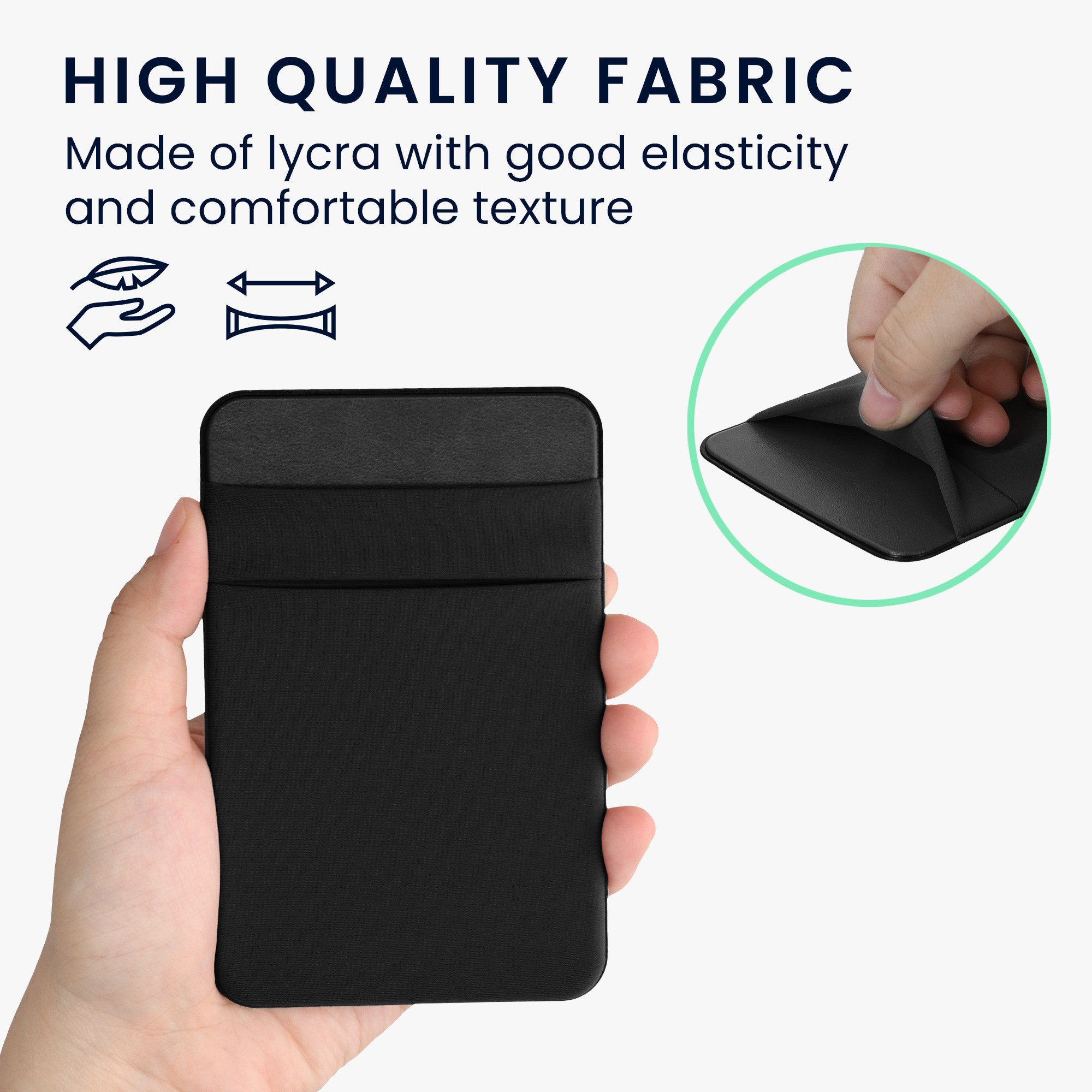 kwmobile Festplattenhülle Tasche für SanDisk Portable SSD, Samsung T7, Crucial X8, HDD Halterung, 10x7cm - Elastisches Case Hülle externe Festplatte selbstklebend