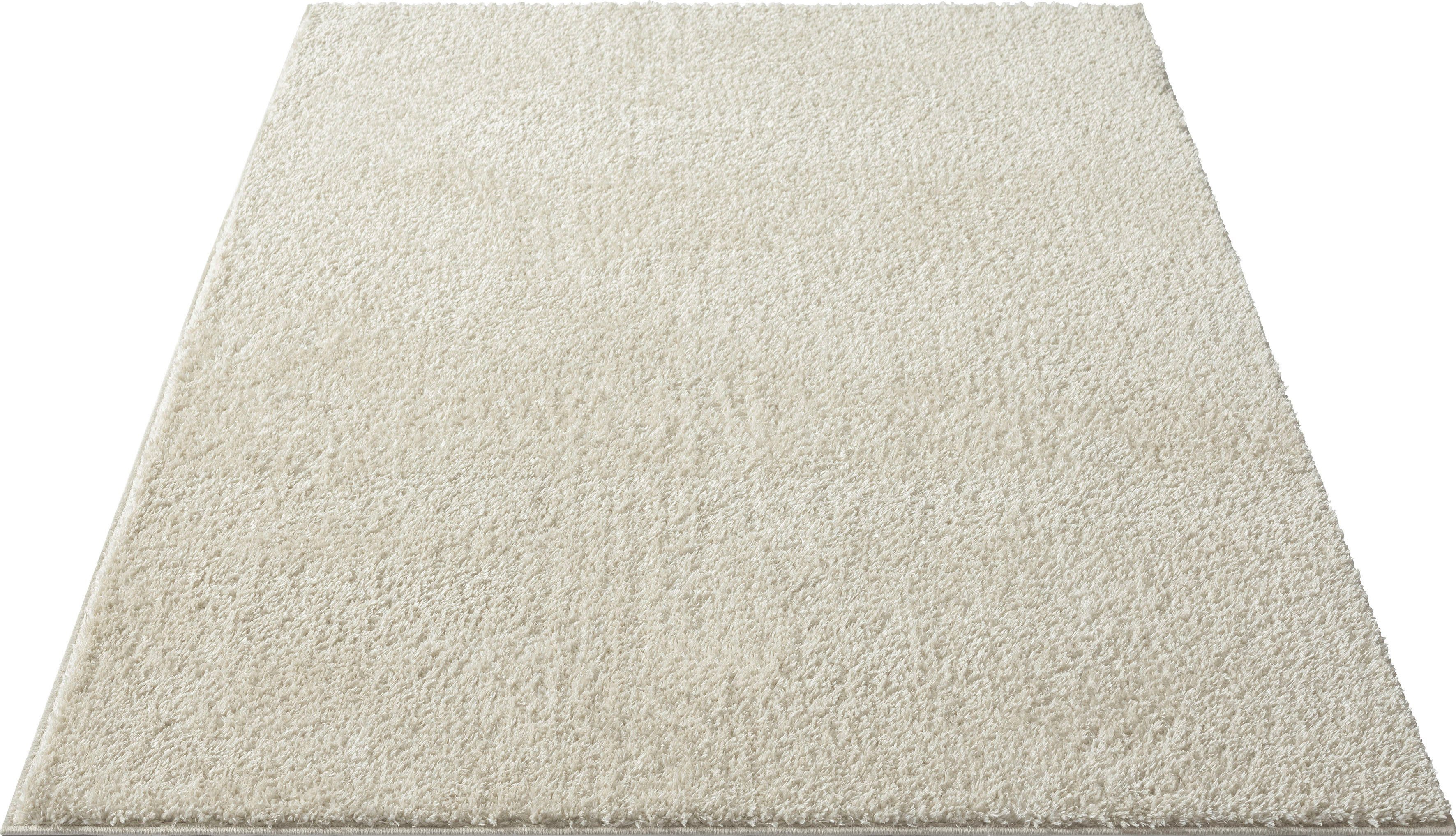 Hochflor-Teppich Andor, my home, rechteckig, Höhe: 25 mm, weiche Haptik, Mikrofaser, mit Anti-Rutsch-Unterseite cream