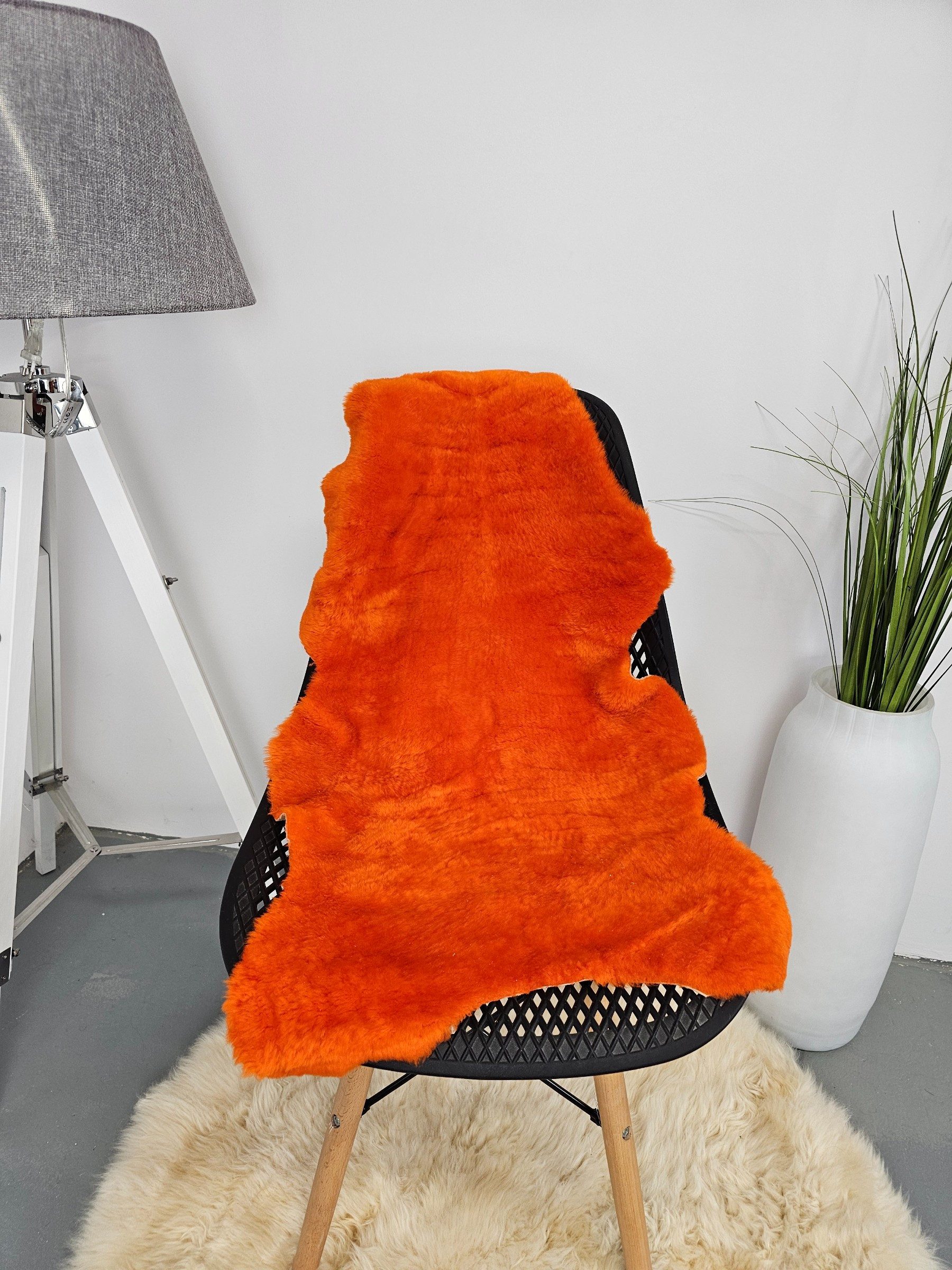 Provellus Fellteppich Merino Schaffell Orange Gefärbt günstig online kaufen