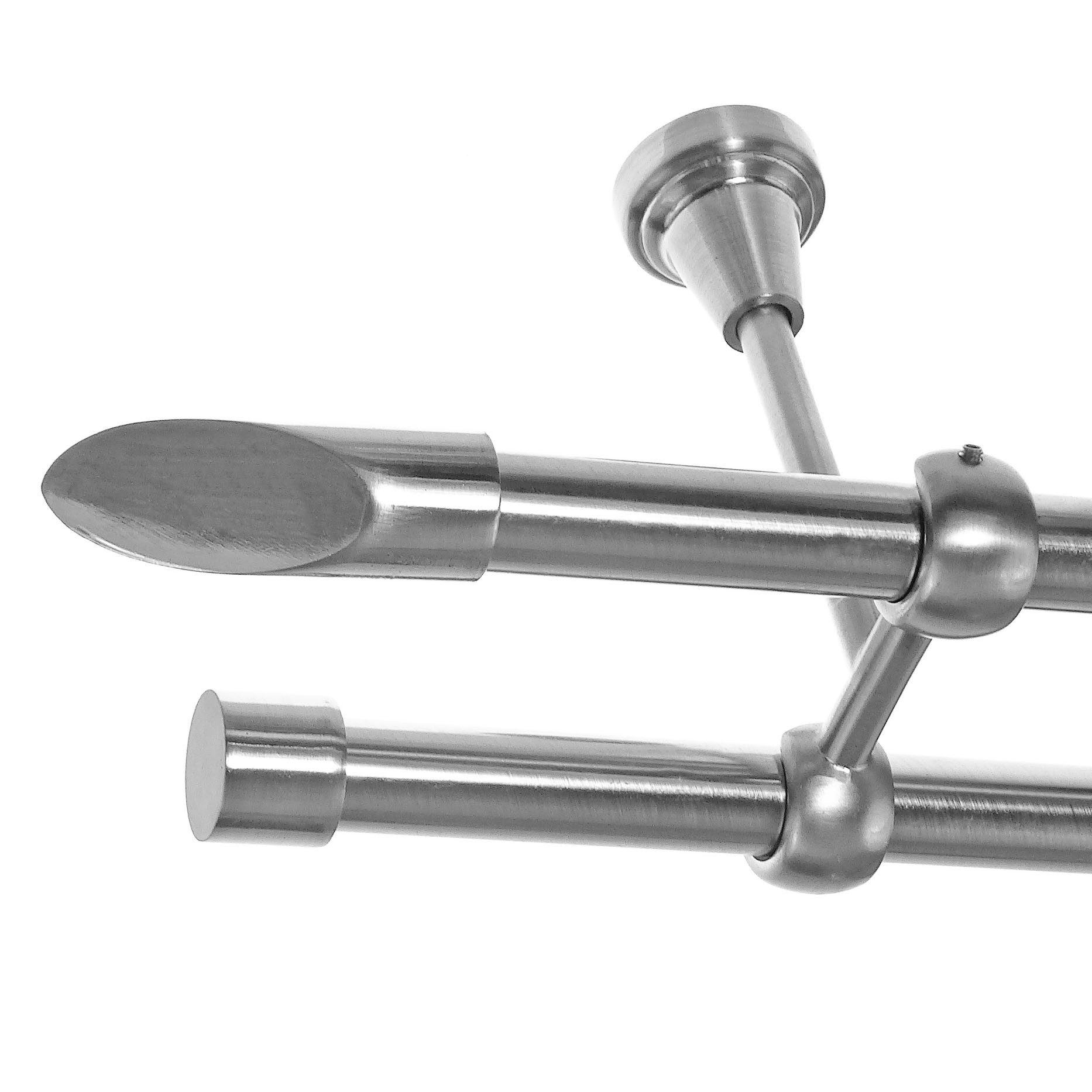 BASIT Gardinenstange Edelstahloptik 19mm mit Deckenträgern günstig online kaufen