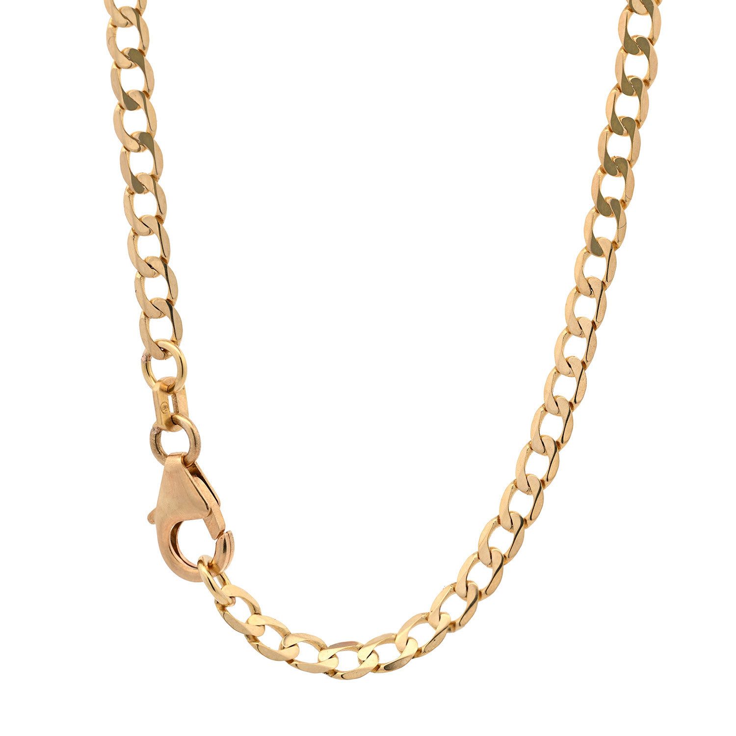 HOPLO Panzerkette Goldkette Panzerkette Armkette 3,3 mm weit - 19 cm 585-14 Karat Gold, Made in Germany