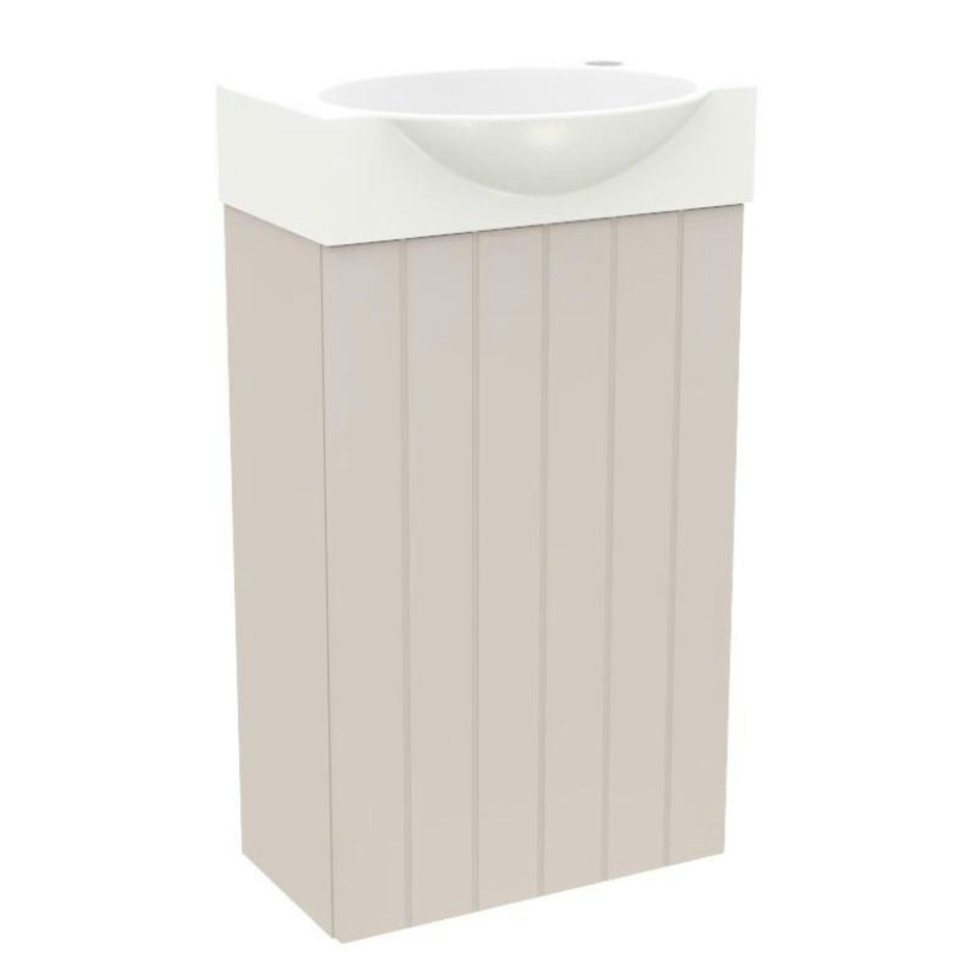BADEDU Badmöbel-Set Gäste WC Set, Waschtischset, Waschbecken Keramik, Unterschrank