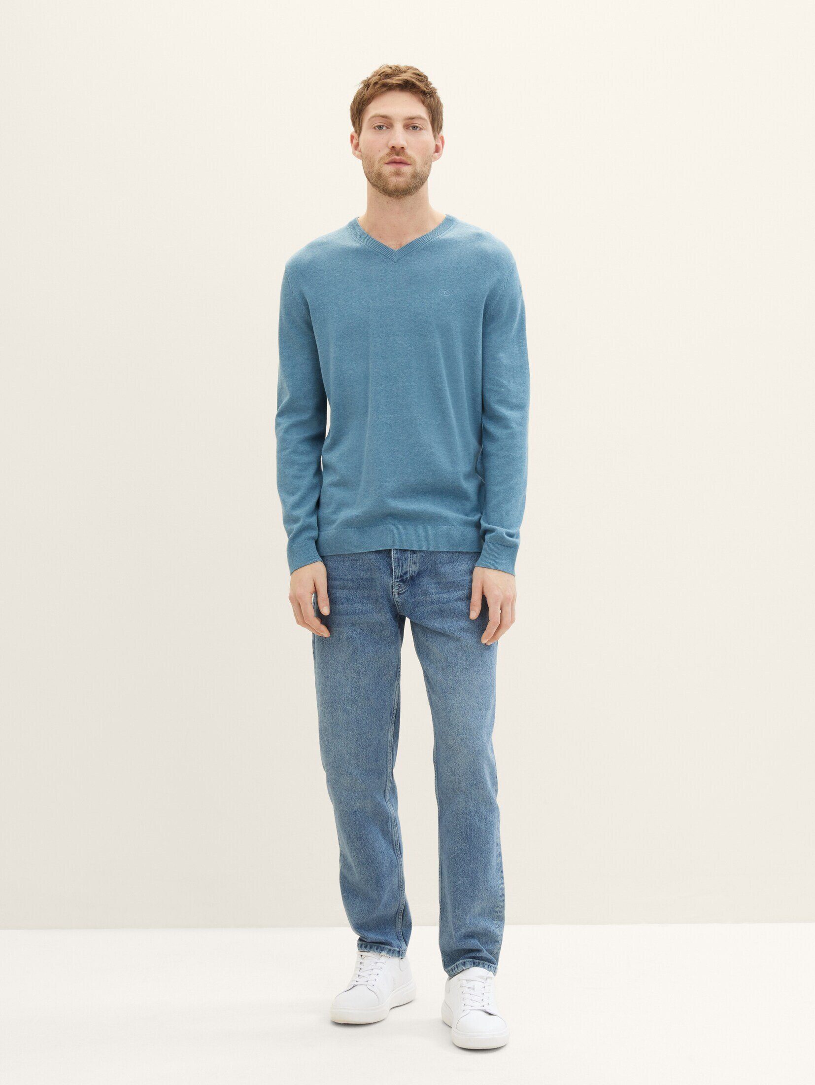 TOM TAILOR Strickpullover Pullover & Strickjacken Strickpullover mit V-Ausschnitt