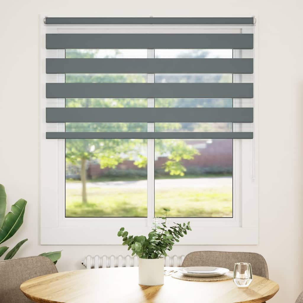 Verdunklungsrollo, vidaXL, Zebrarollo Dunkelgrau 120x100 cm günstig online kaufen